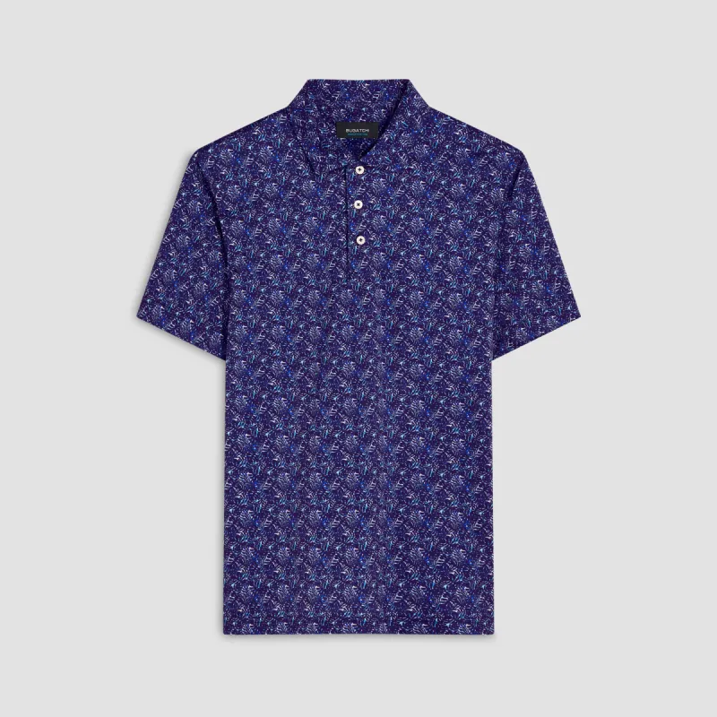 Victor Leaf Print OoohCotton Polo made by Bugatchi