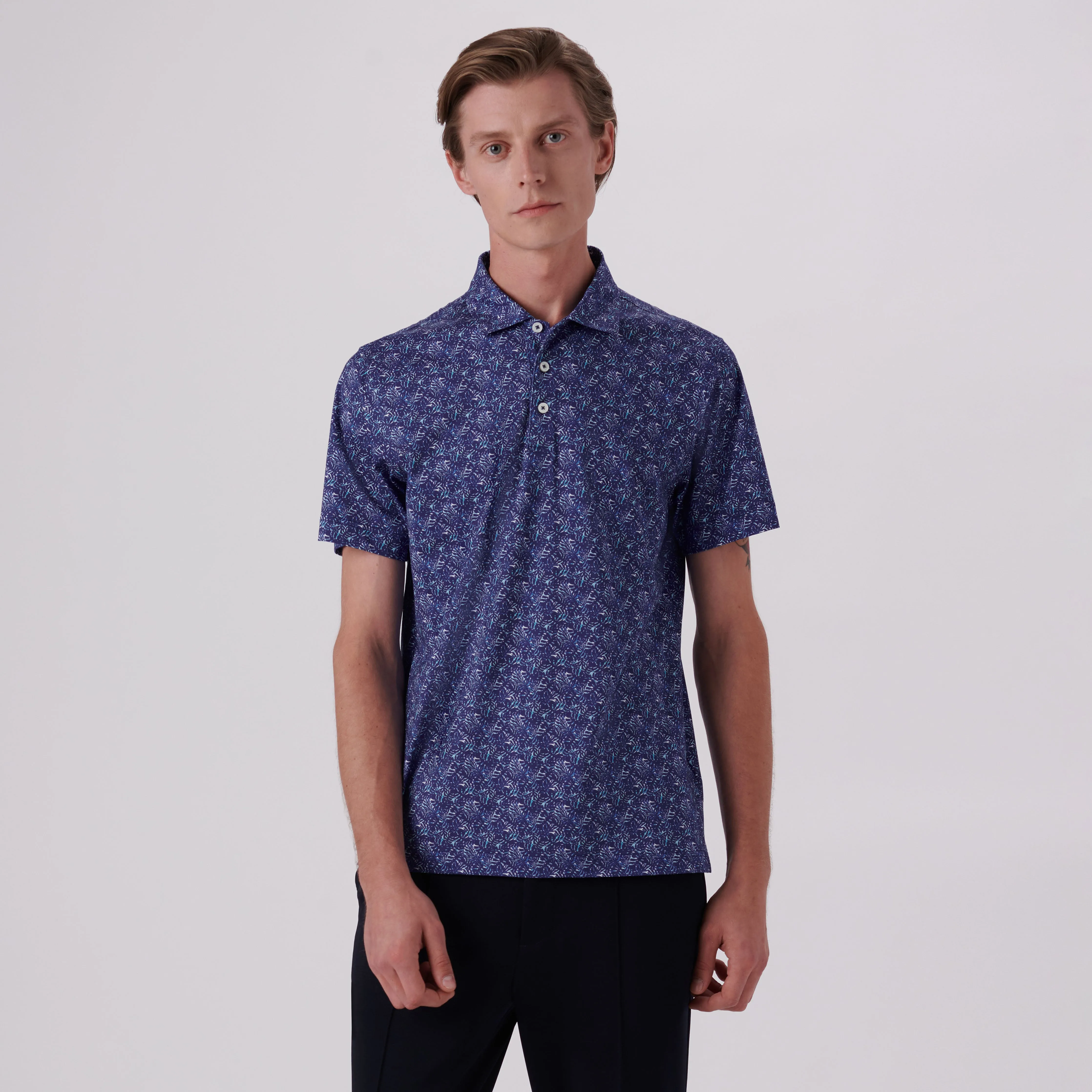 Victor Leaf Print OoohCotton Polo sold by Bugatchi product image thumbnail 2
