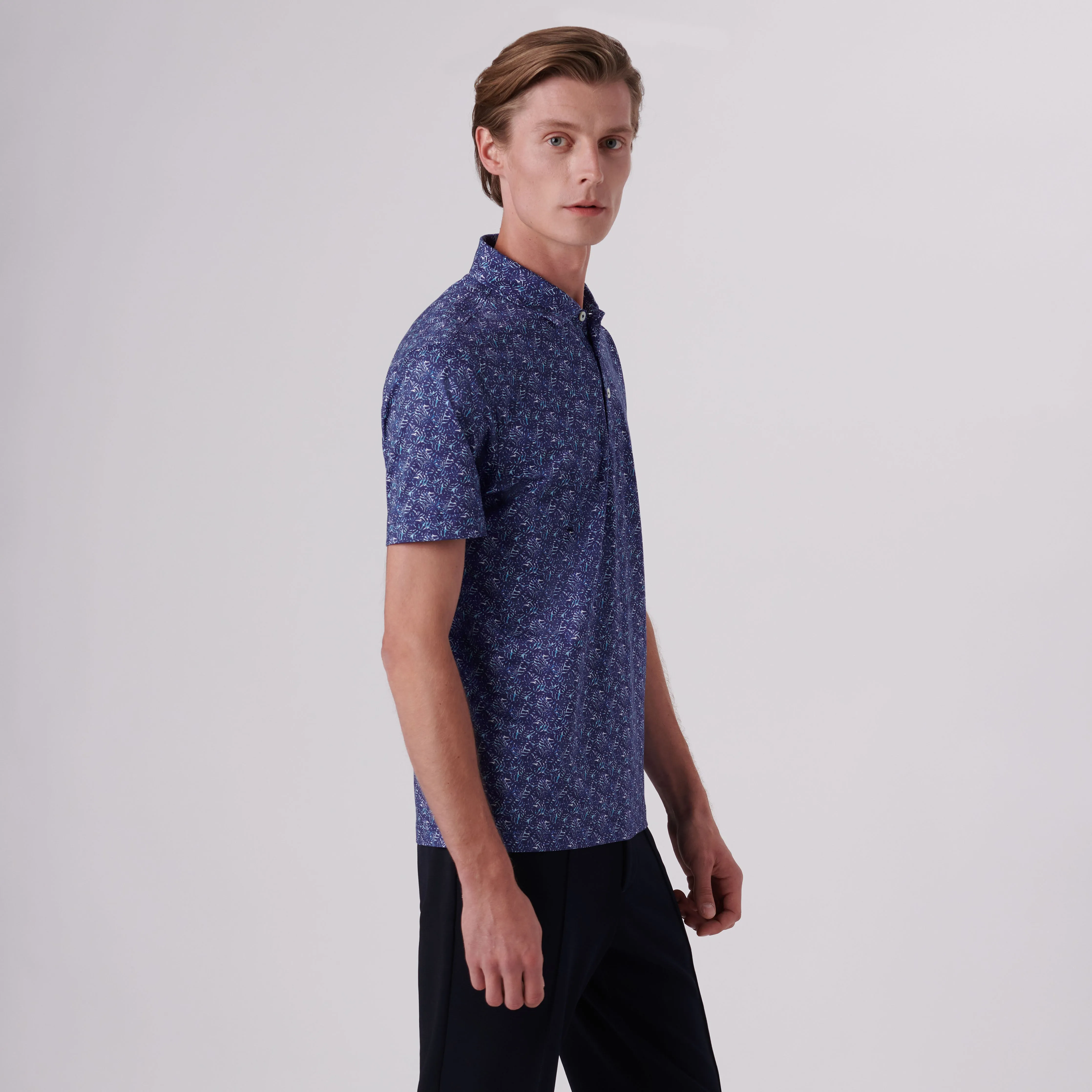 Victor Leaf Print OoohCotton Polo sold by Bugatchi product image thumbnail 3