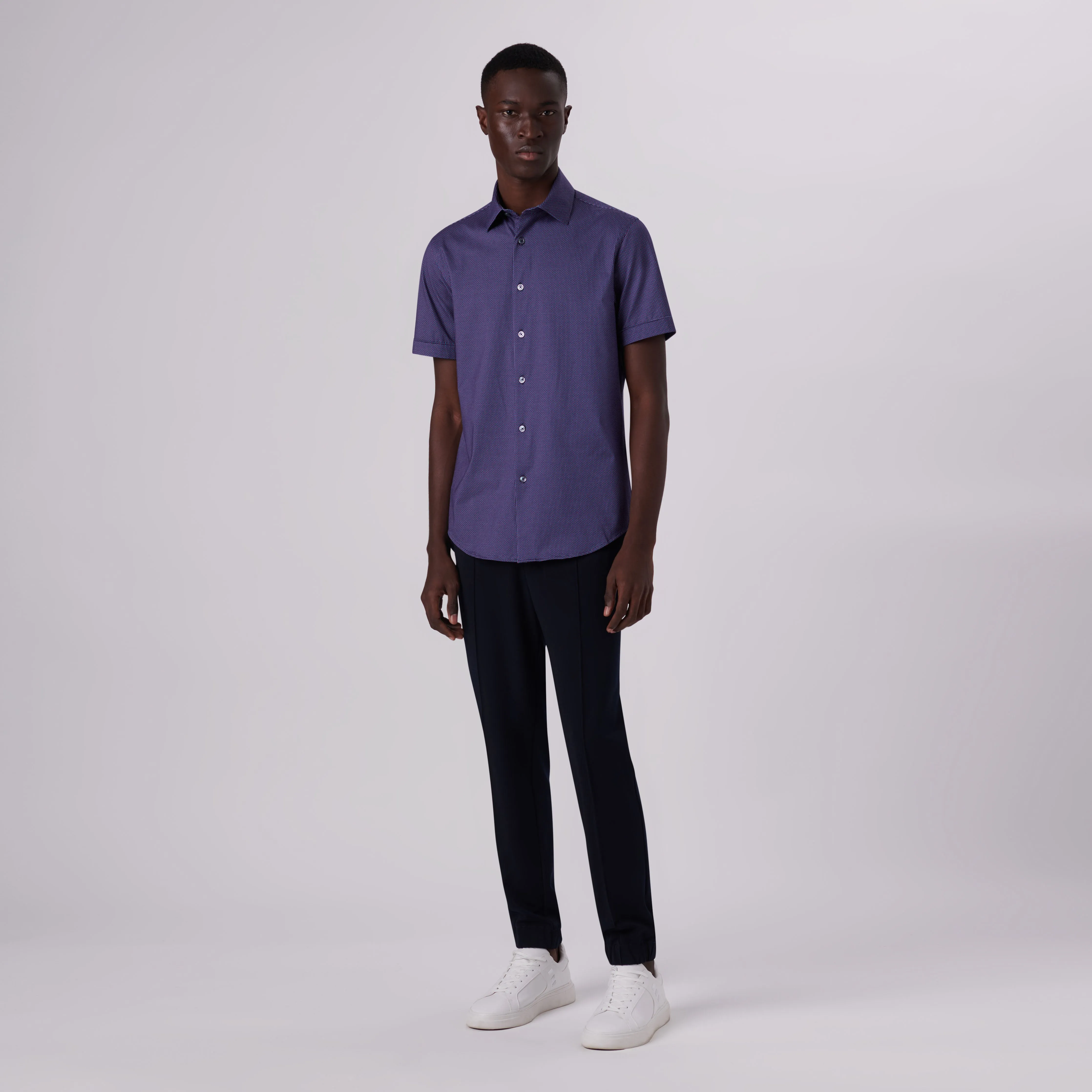 Miles Confetti Print OoohCotton Short Sleeve Shirt sold by Bugatchi product image thumbnail 5