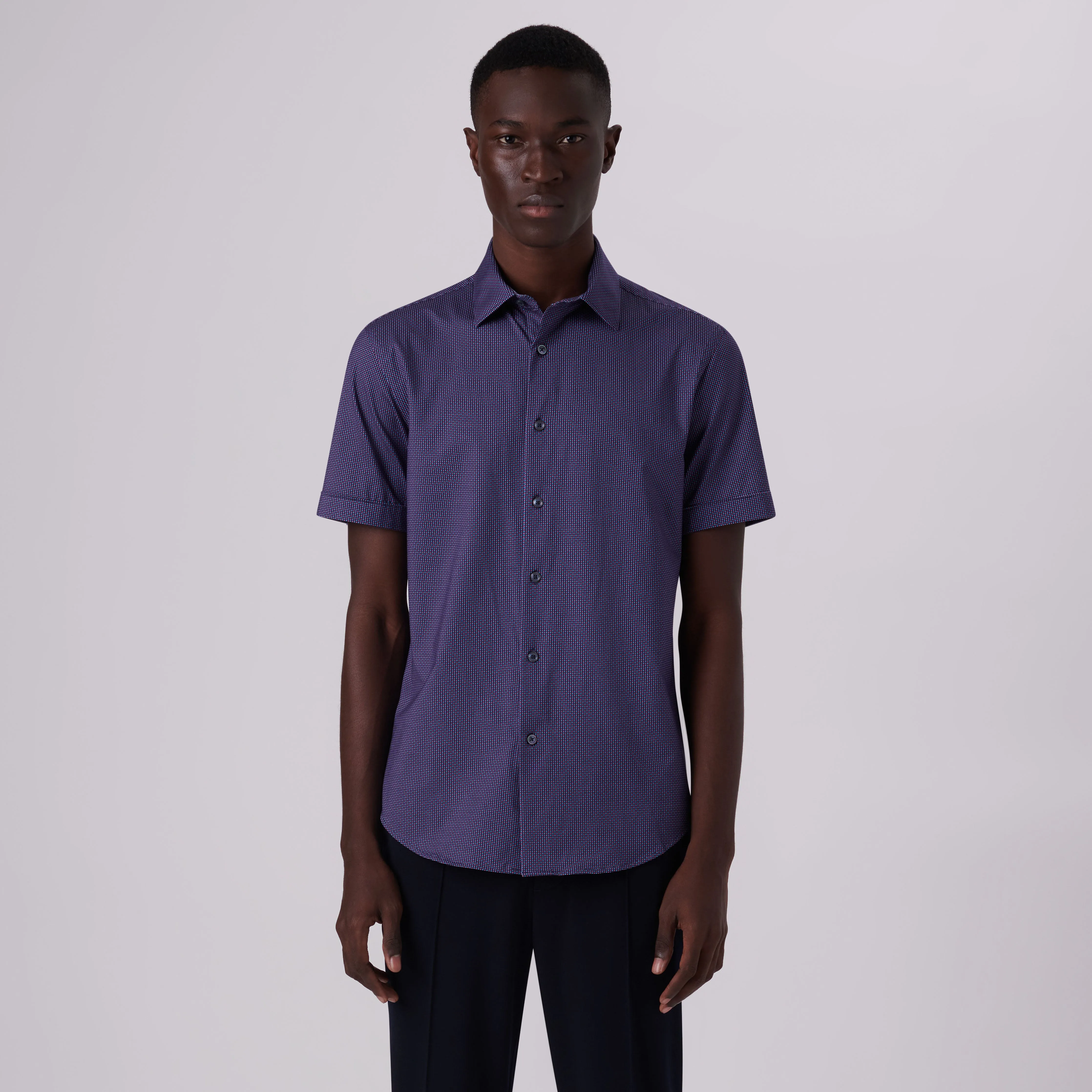 Miles Confetti Print OoohCotton Short Sleeve Shirt sold by Bugatchi product image thumbnail 2