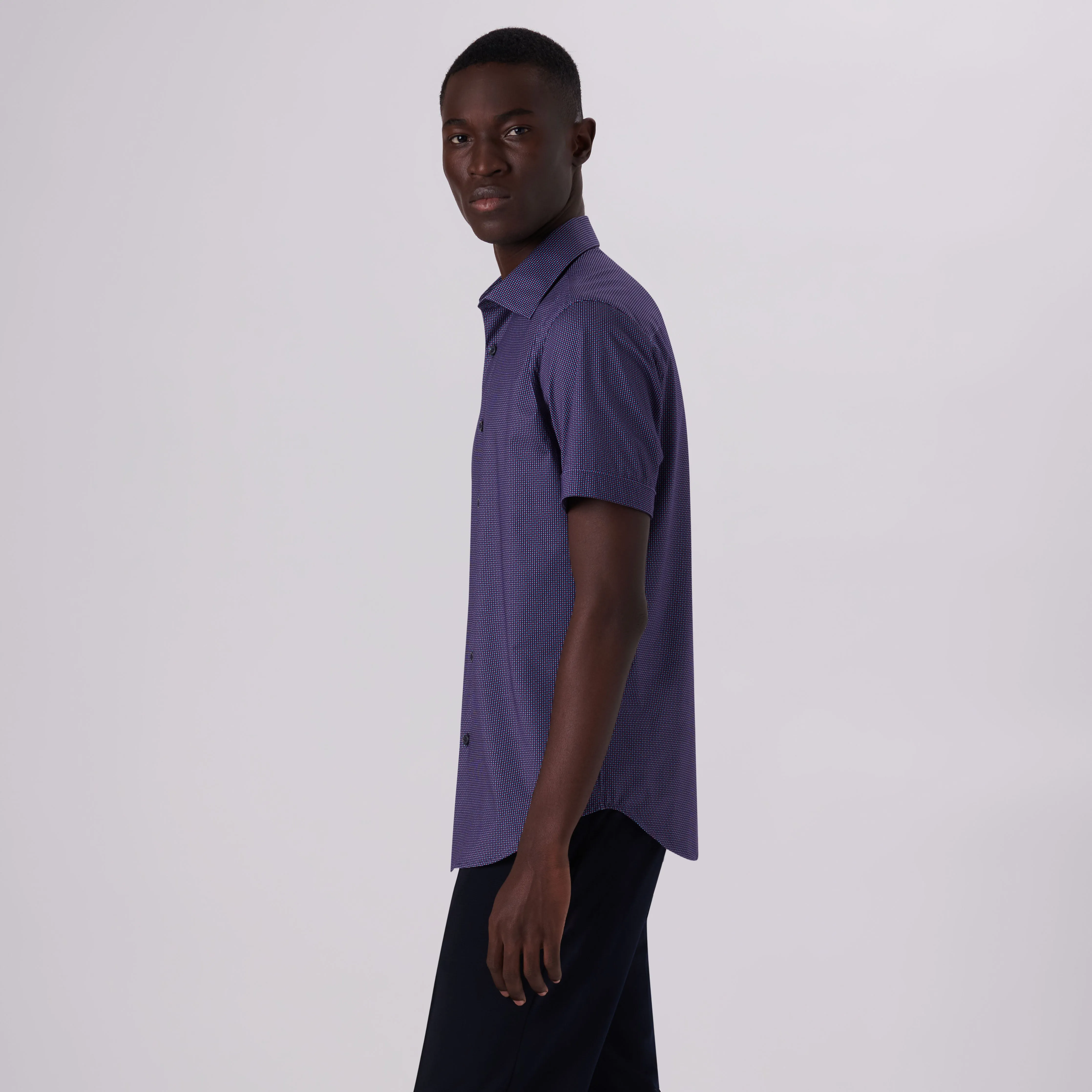 Miles Confetti Print OoohCotton Short Sleeve Shirt sold by Bugatchi product image thumbnail 3