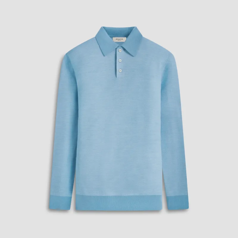 Bird's Eye Jacquard Polo Sweater sold by Bugatchi
