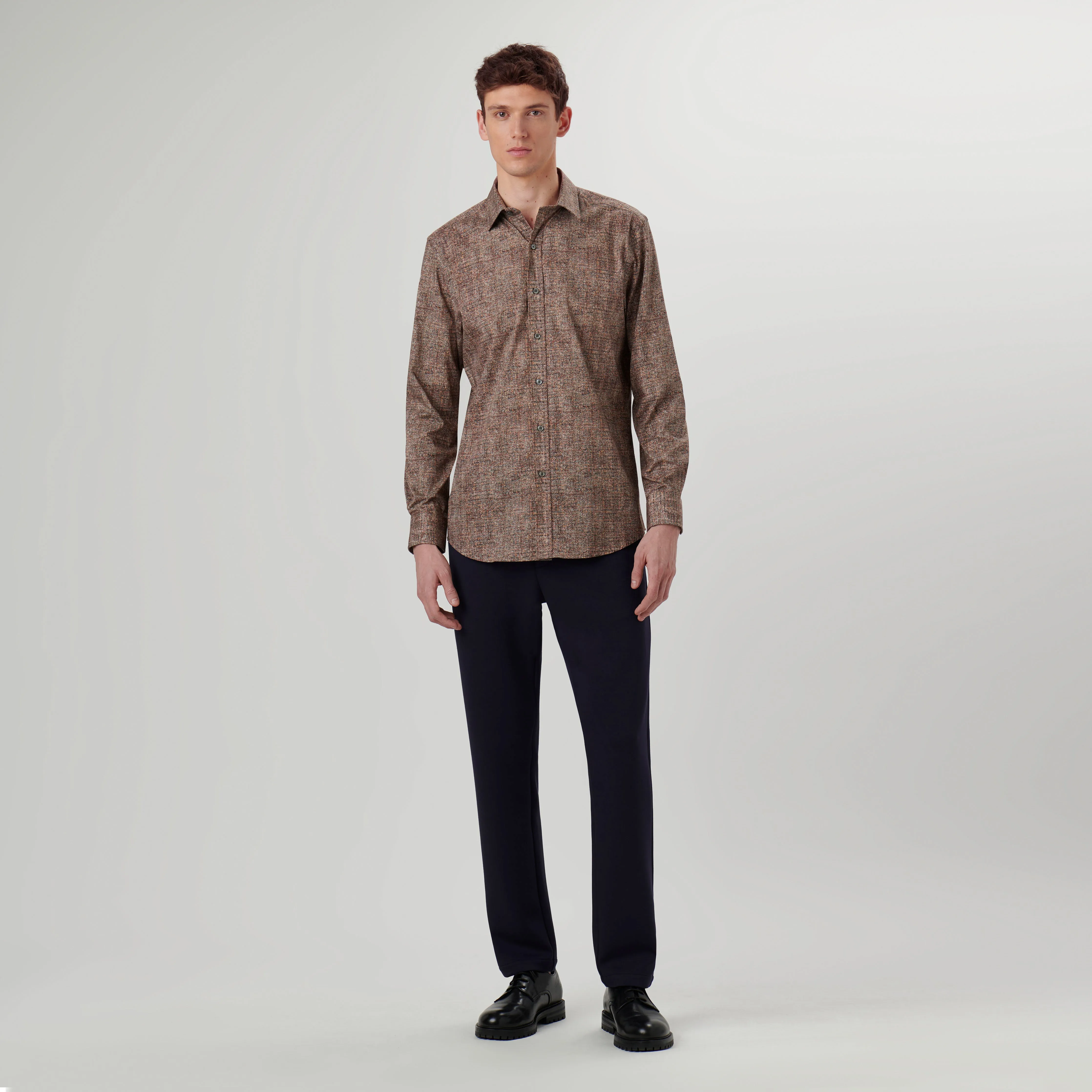 Julian Herringbone Print Shirt sold by Bugatchi product image thumbnail 5