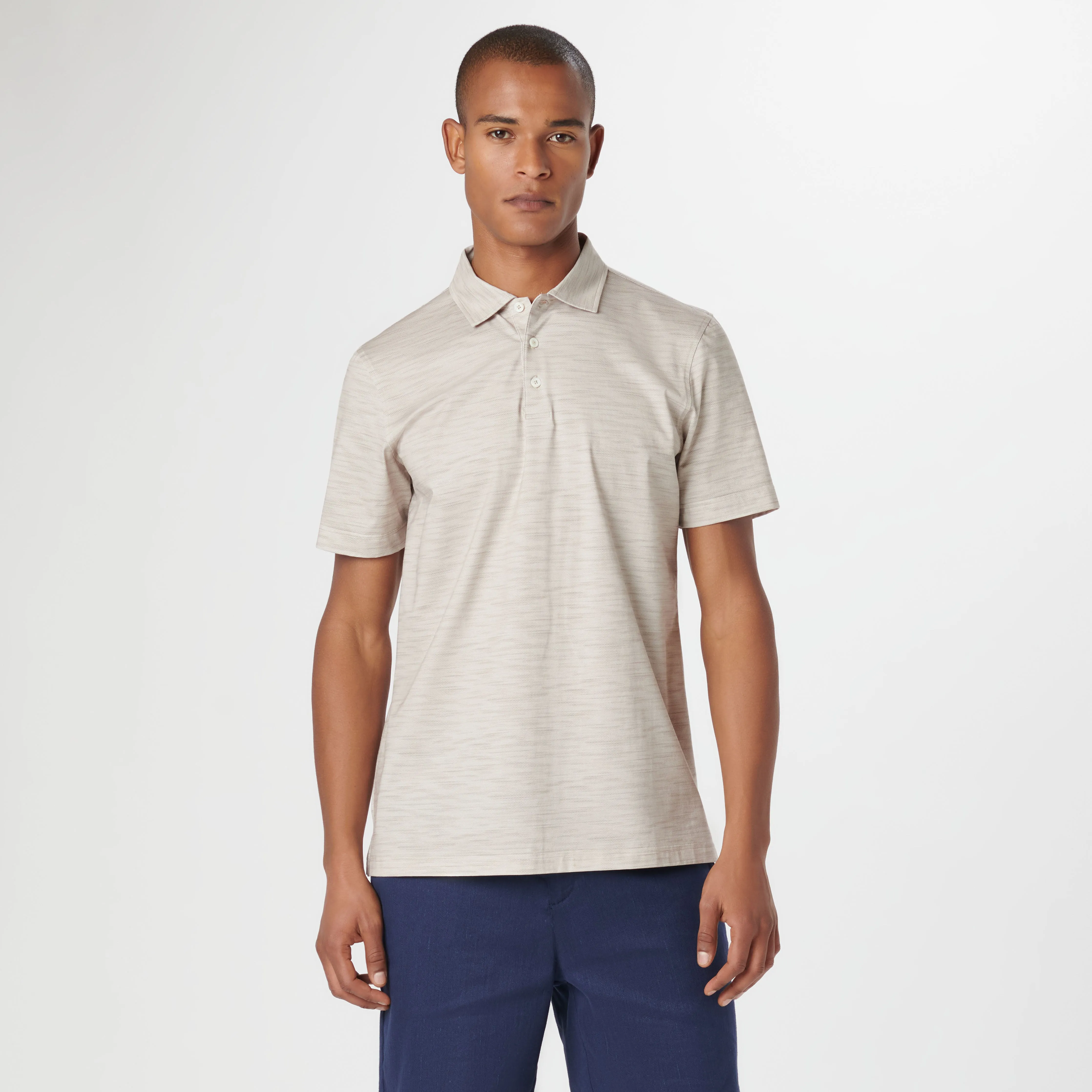 Victor Stitch Print OoohCotton Polo sold by Bugatchi product image thumbnail 2
