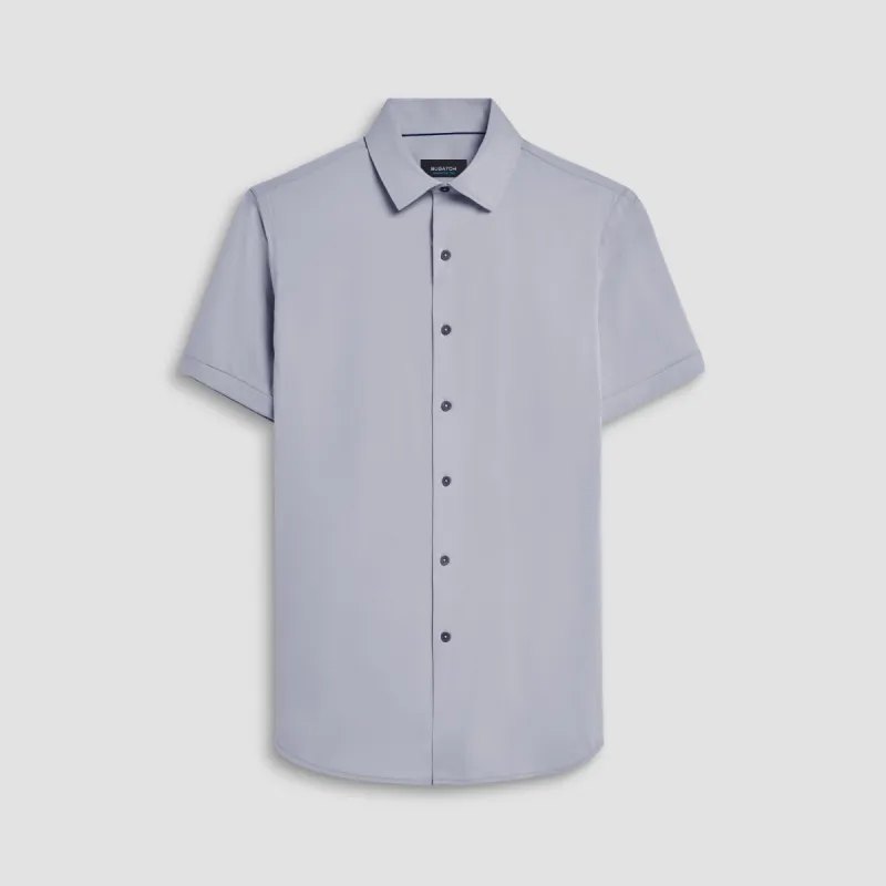 Miles Solid OoohCotton Short Sleeve Shirt sold by Bugatchi