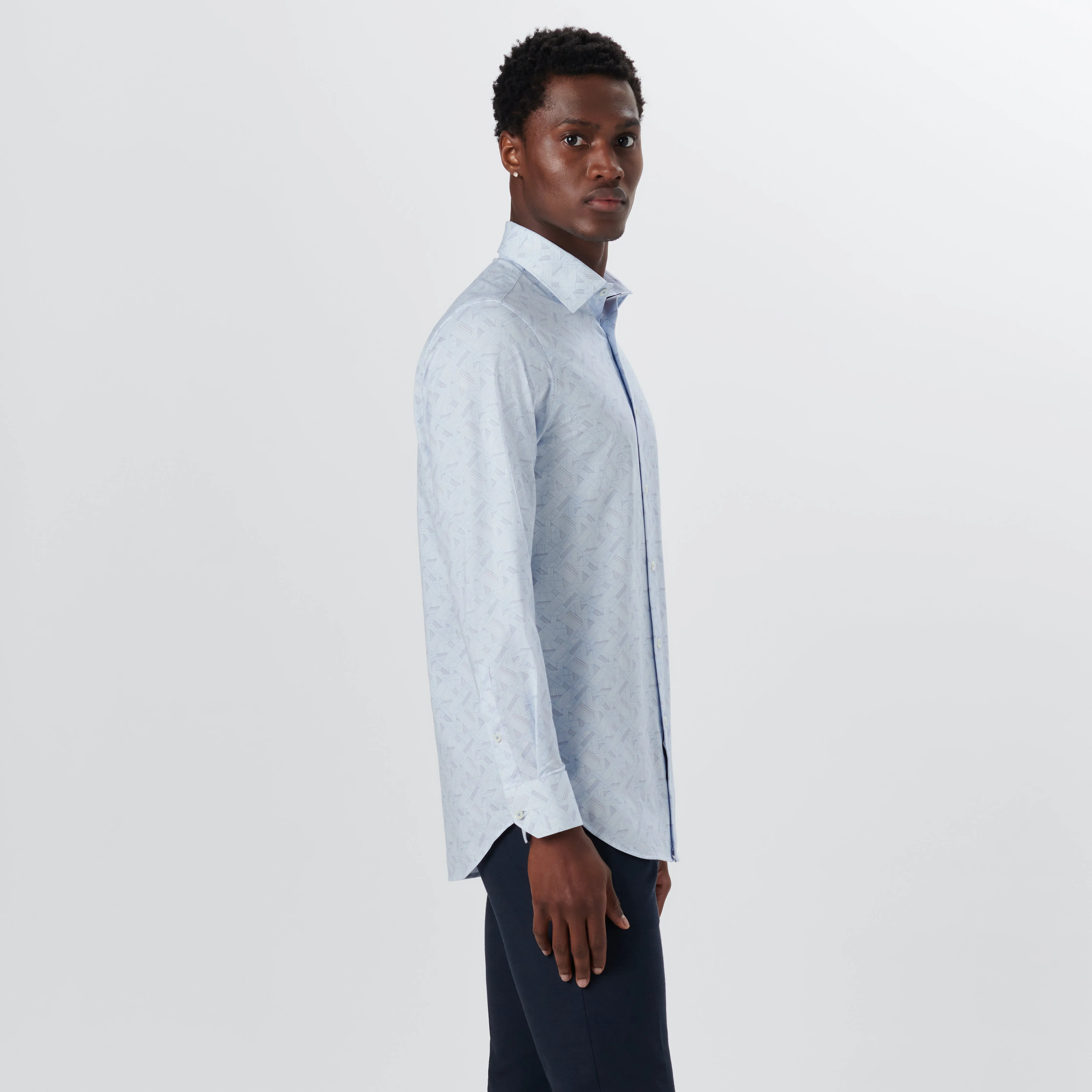 JAMES Basketweave Check OoohCotton Shirt sold by Bugatchi product image thumbnail 3