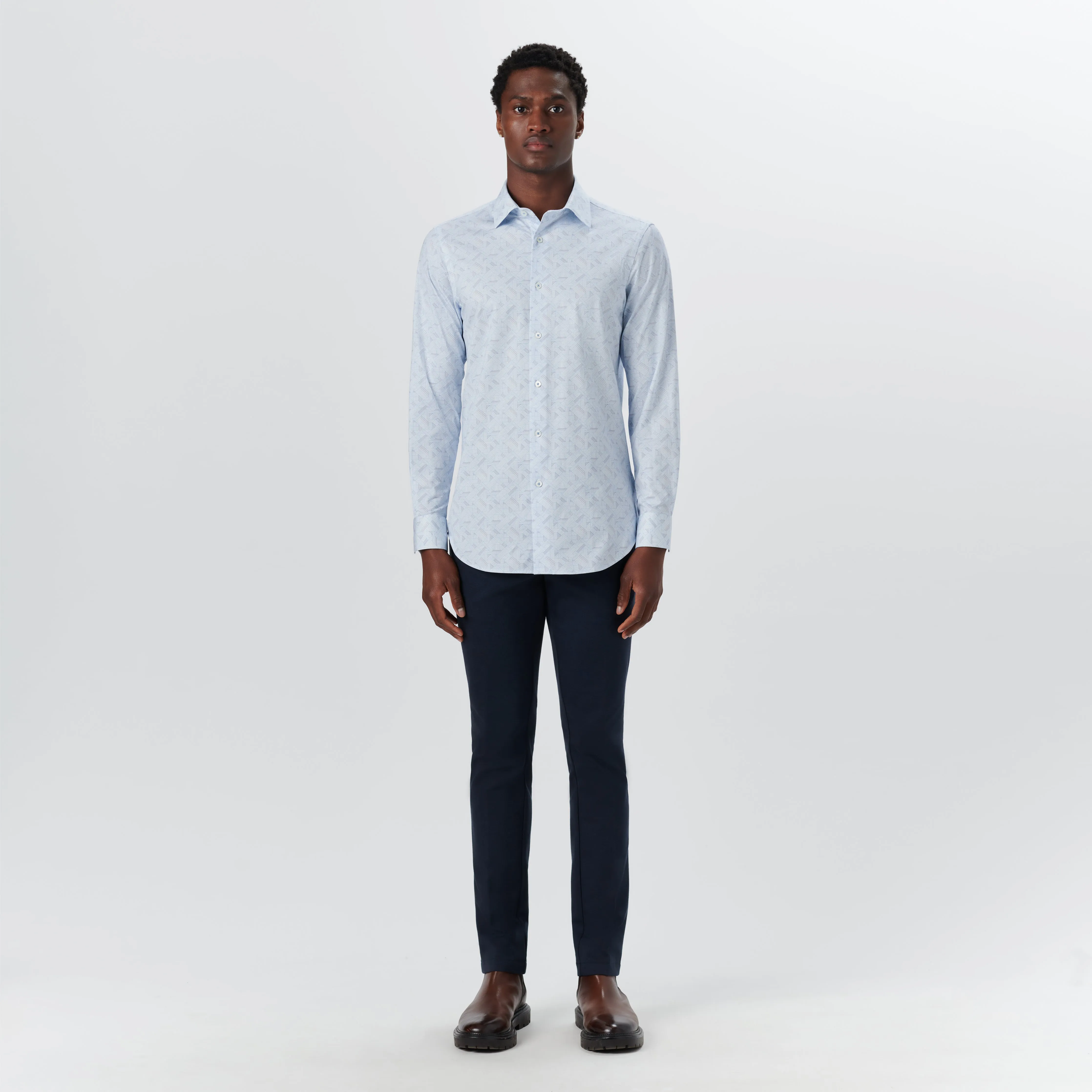 JAMES Basketweave Check OoohCotton Shirt sold by Bugatchi product image thumbnail 5