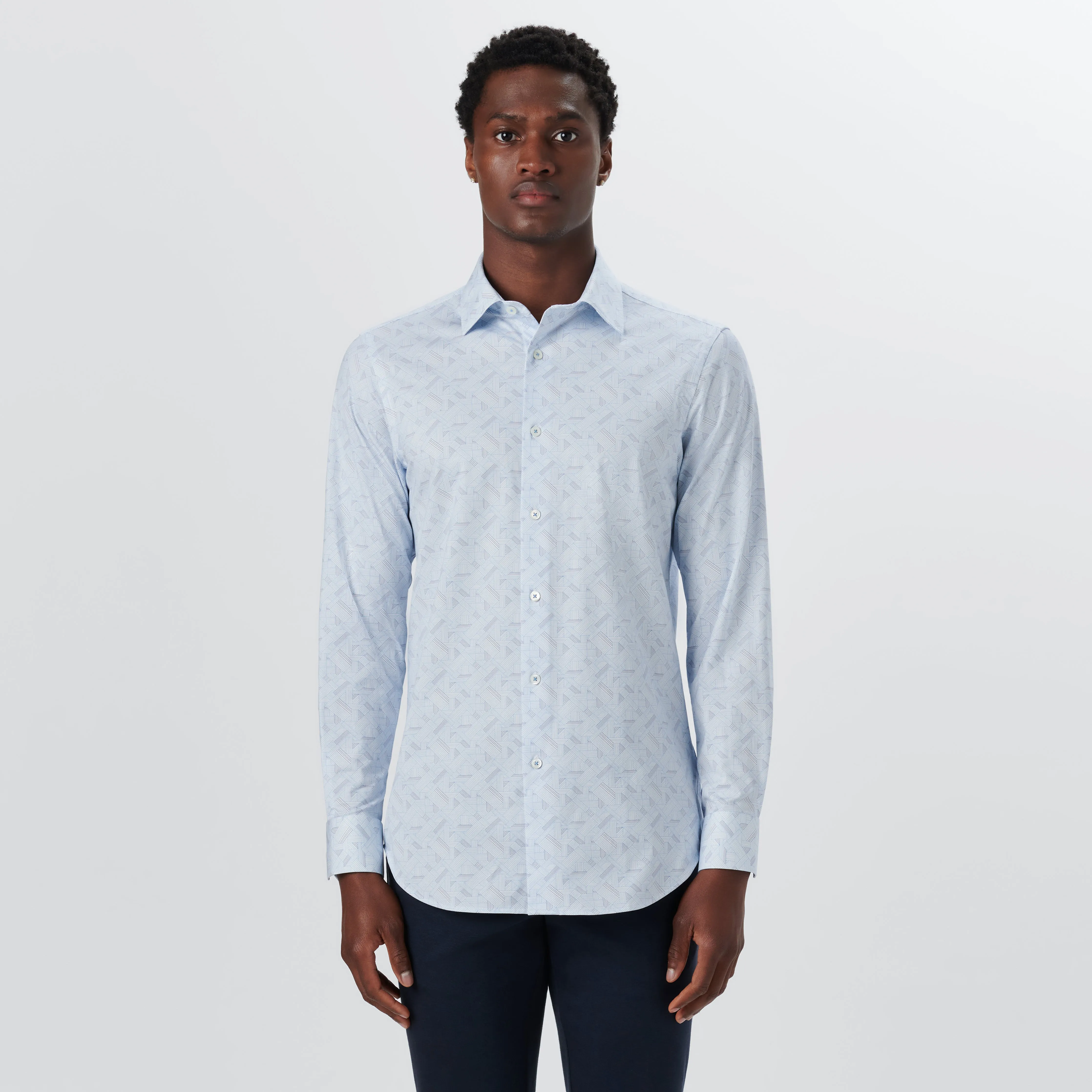 JAMES Basketweave Check OoohCotton Shirt sold by Bugatchi product image thumbnail 2