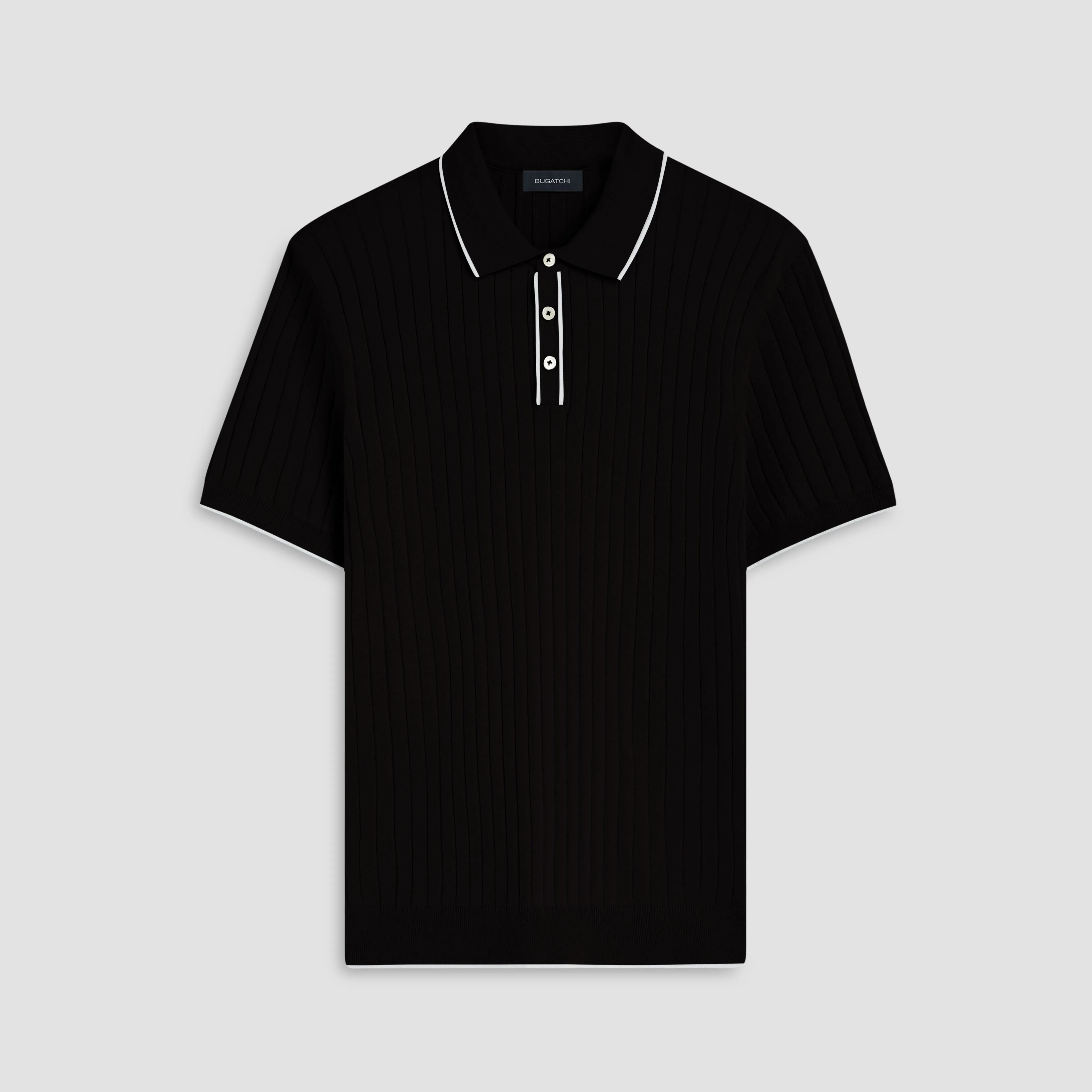 Rib Knit Short Sleeve Polo Sweater sold by Bugatchi