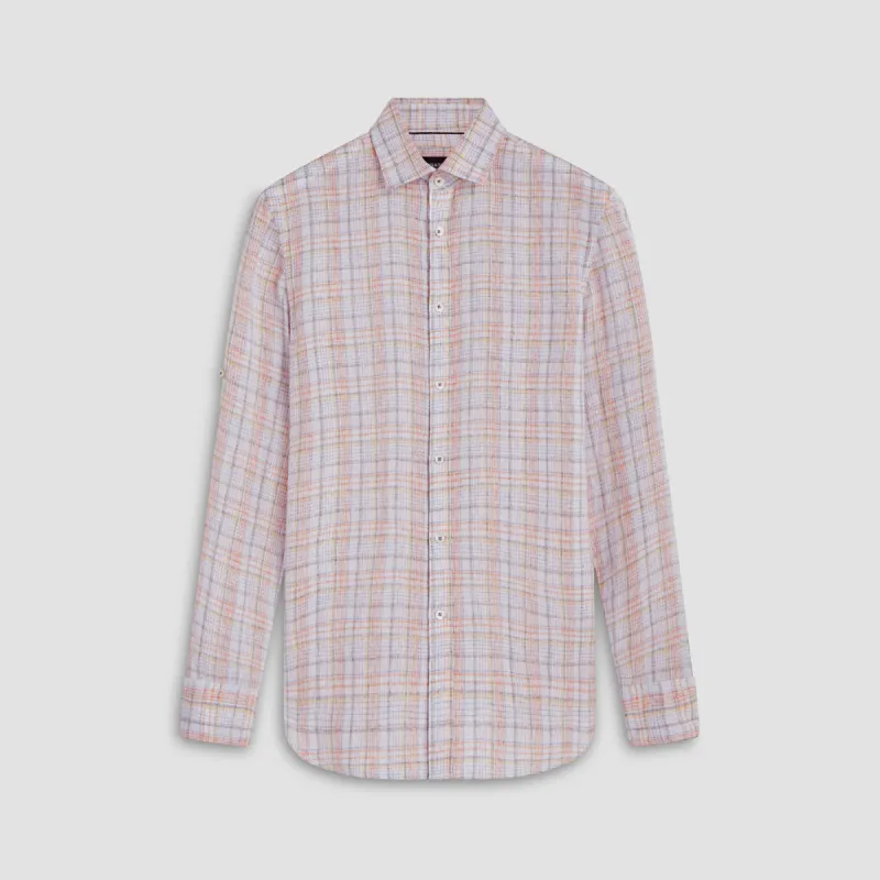 Julian Multi Check Linen Shirt sold by Bugatchi