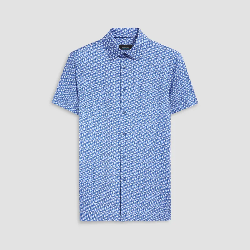 Milo Palm Trees Print OoohCotton Short Sleeve Shirt sold by Bugatchi