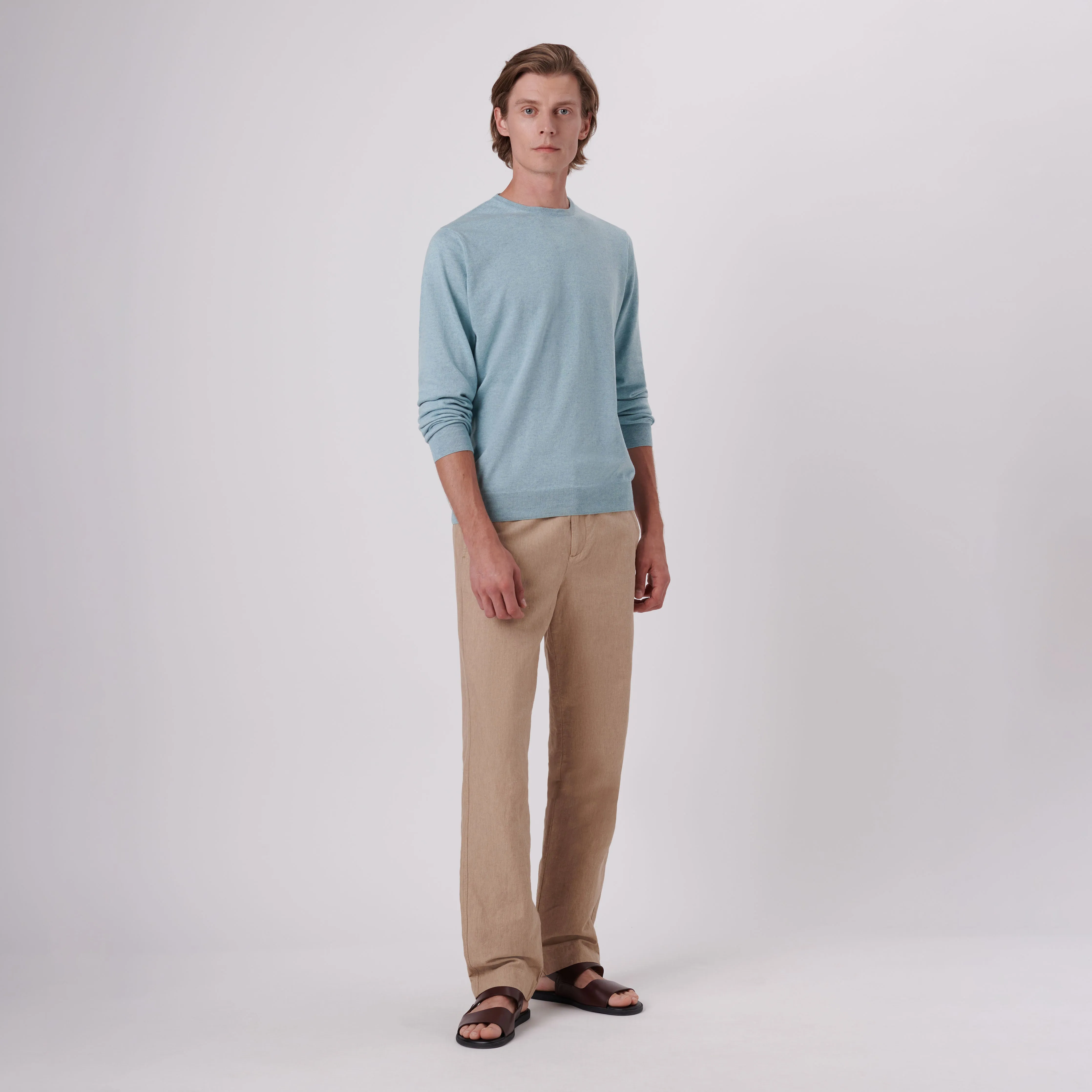 Solid Cotton Cashmere Crew Neck Sweater sold by Bugatchi product image thumbnail 5