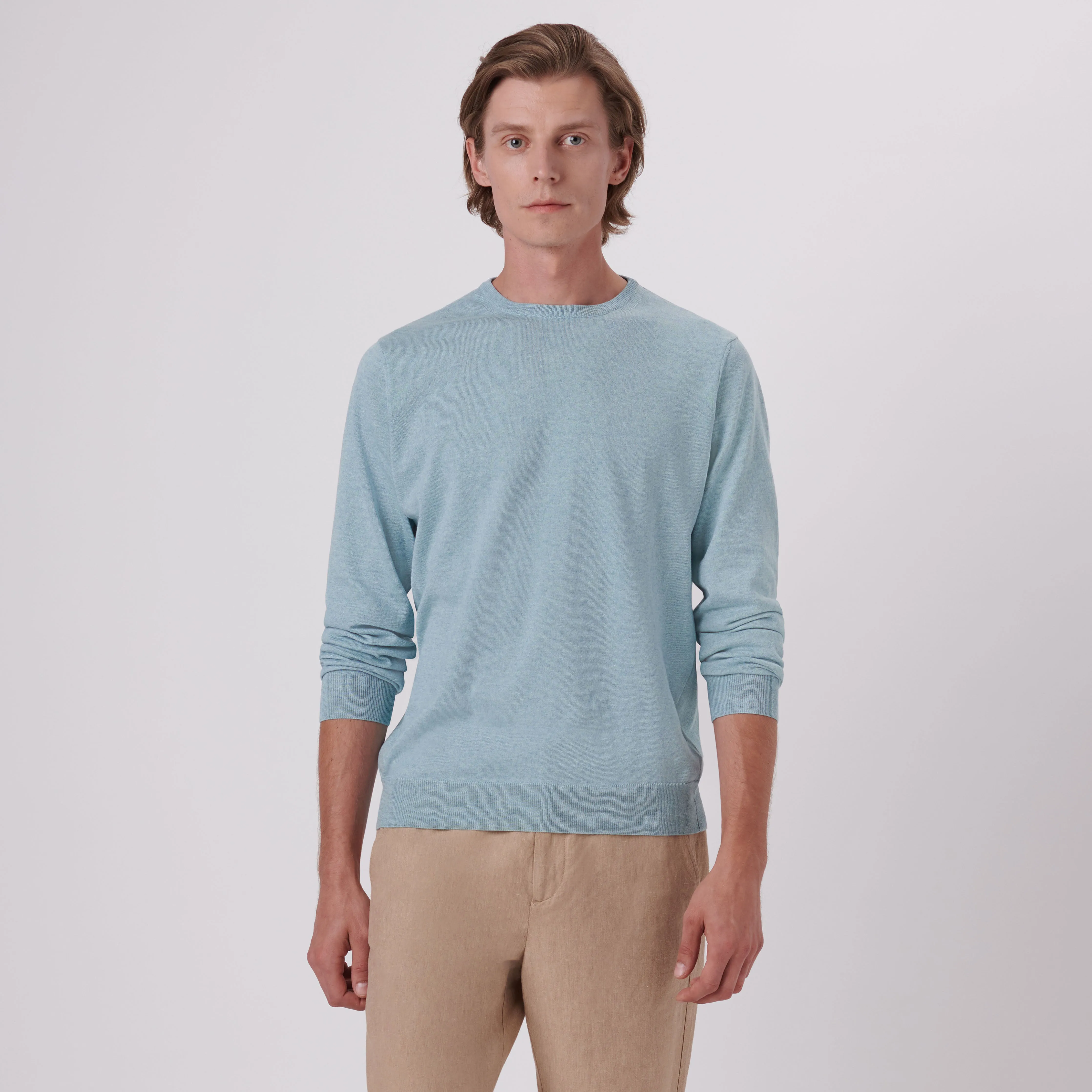 Solid Cotton Cashmere Crew Neck Sweater sold by Bugatchi product image thumbnail 2