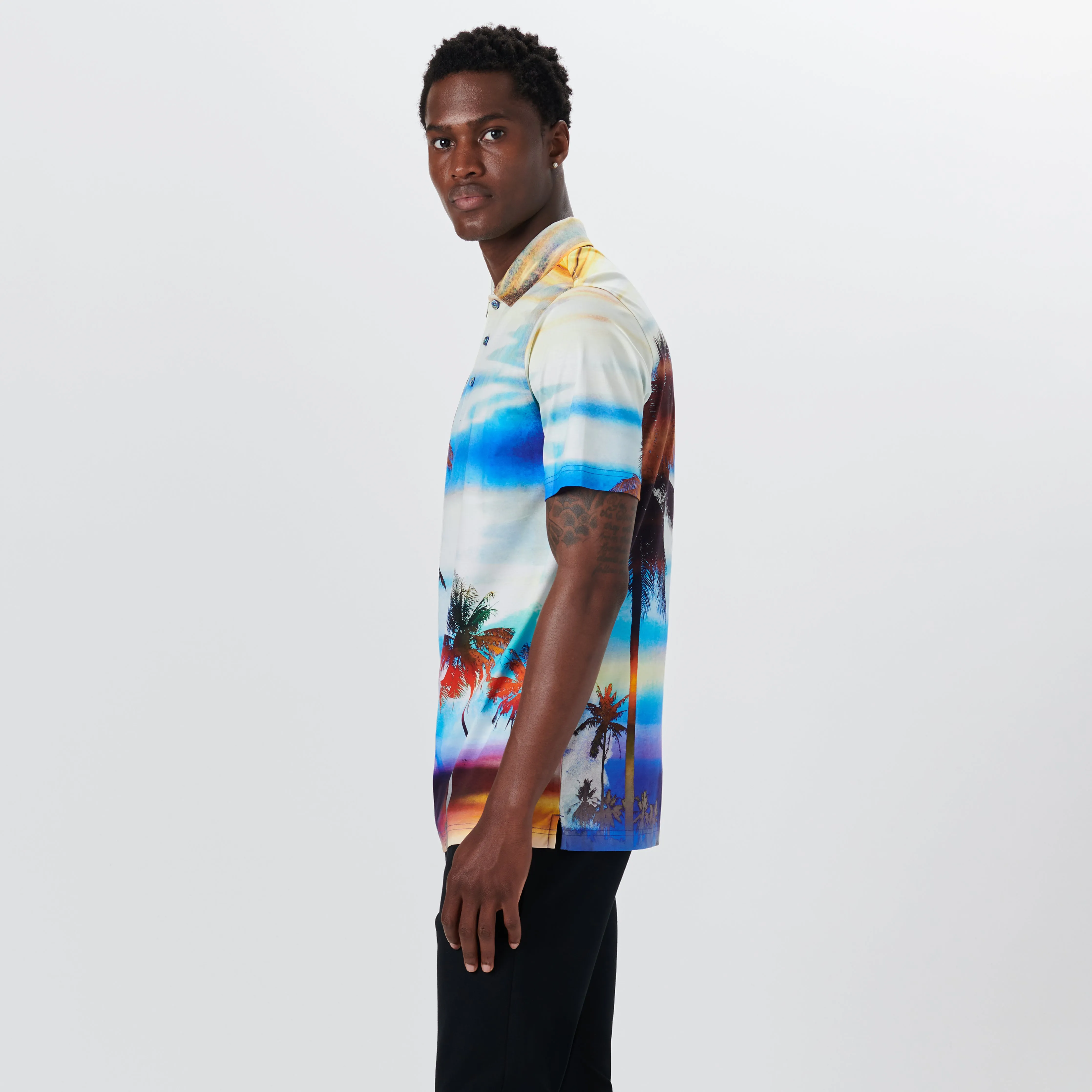 Hendrix Palm Tree Print Polo sold by Bugatchi product image thumbnail 3