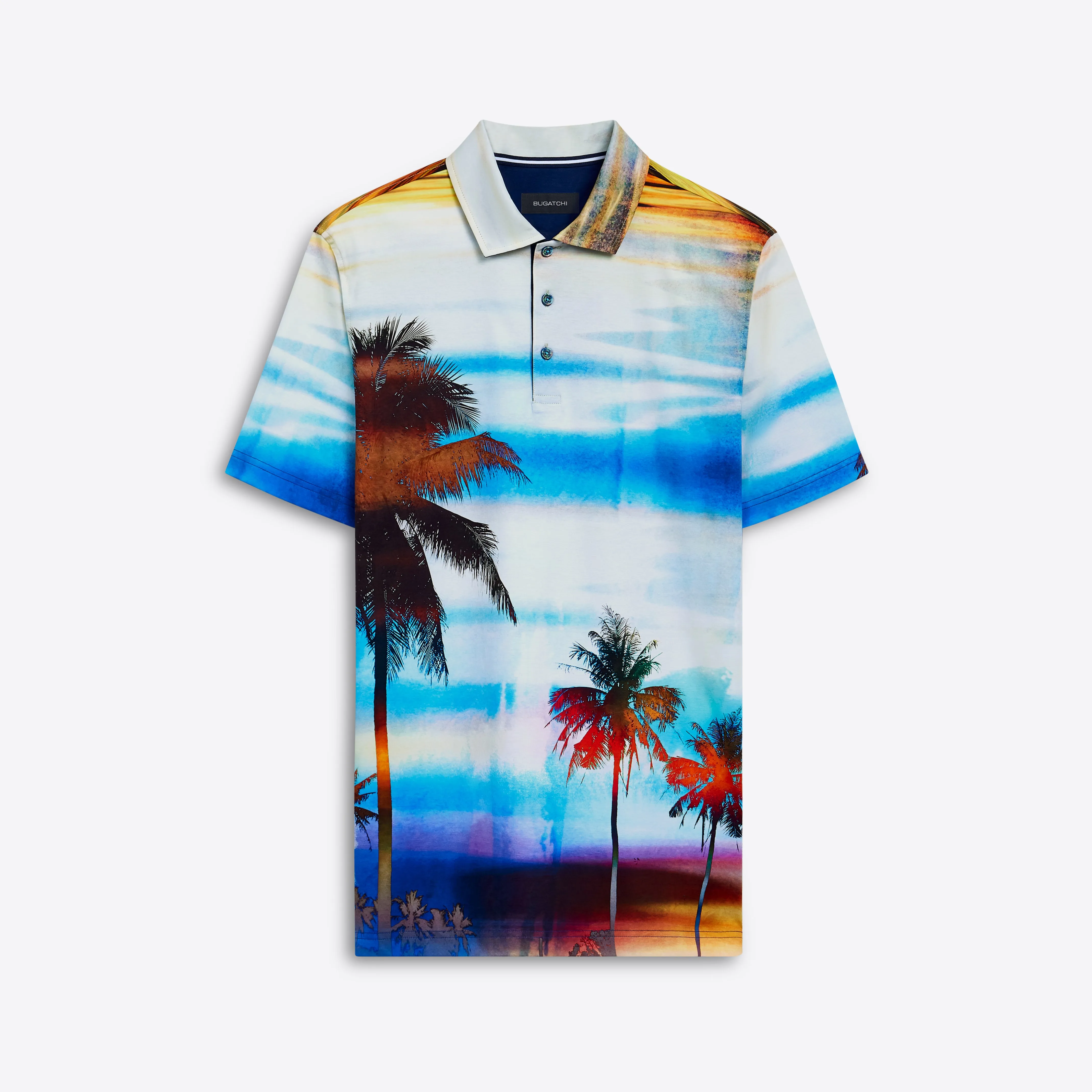 Hendrix Palm Tree Print Polo sold by Bugatchi