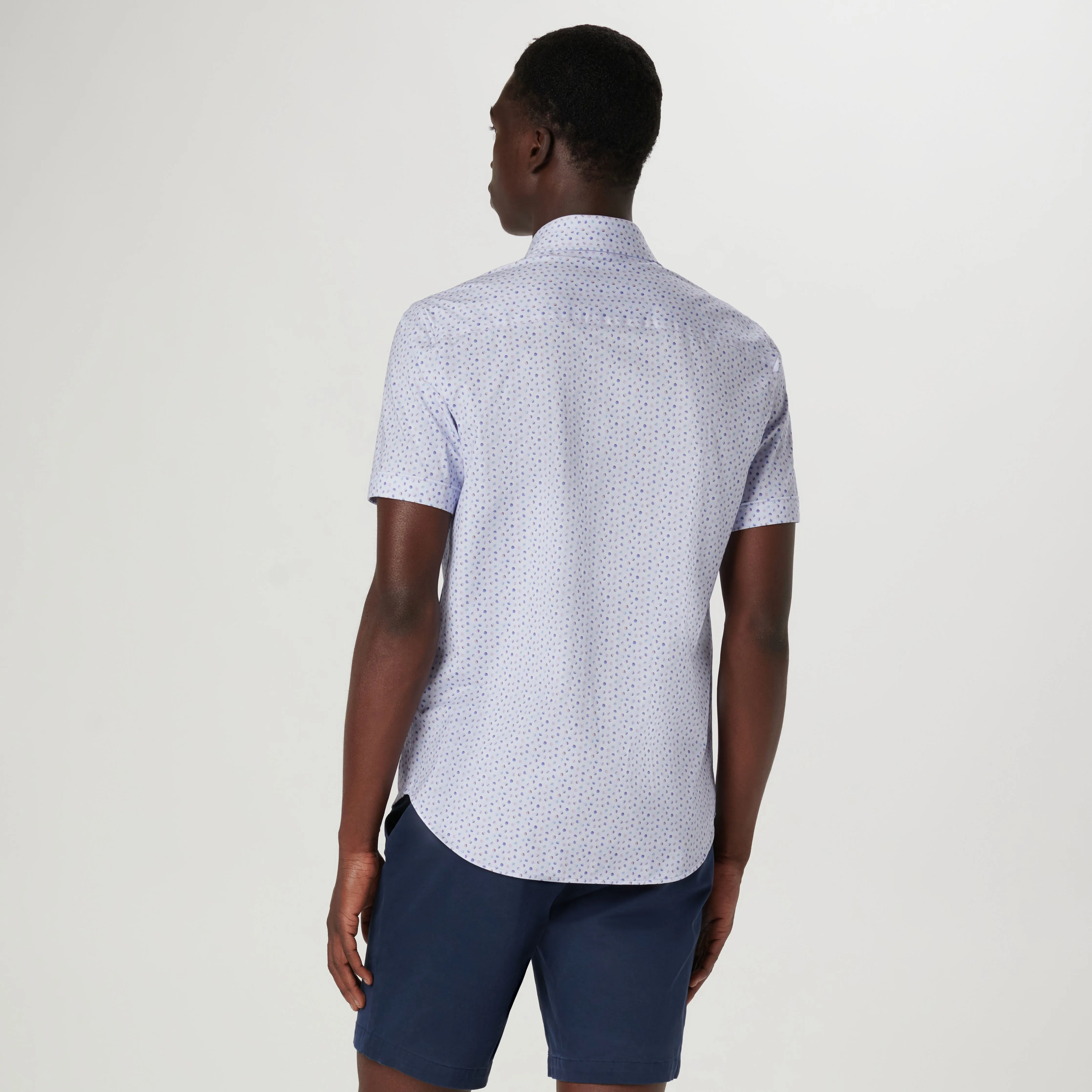 Miles Geometric OoohCotton Short Sleeve Shirt sold by Bugatchi product image thumbnail 4
