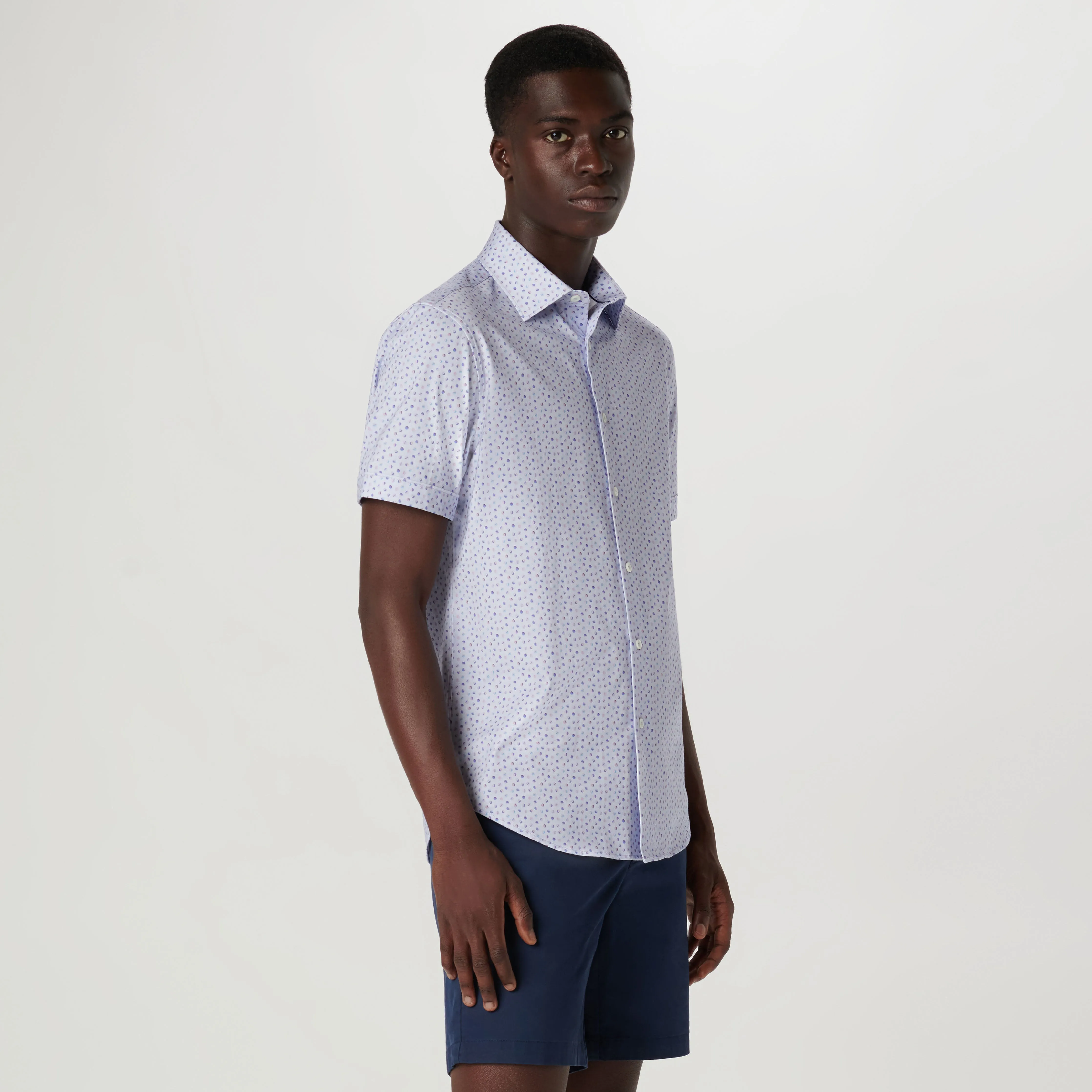 Miles Geometric OoohCotton Short Sleeve Shirt sold by Bugatchi product image thumbnail 3