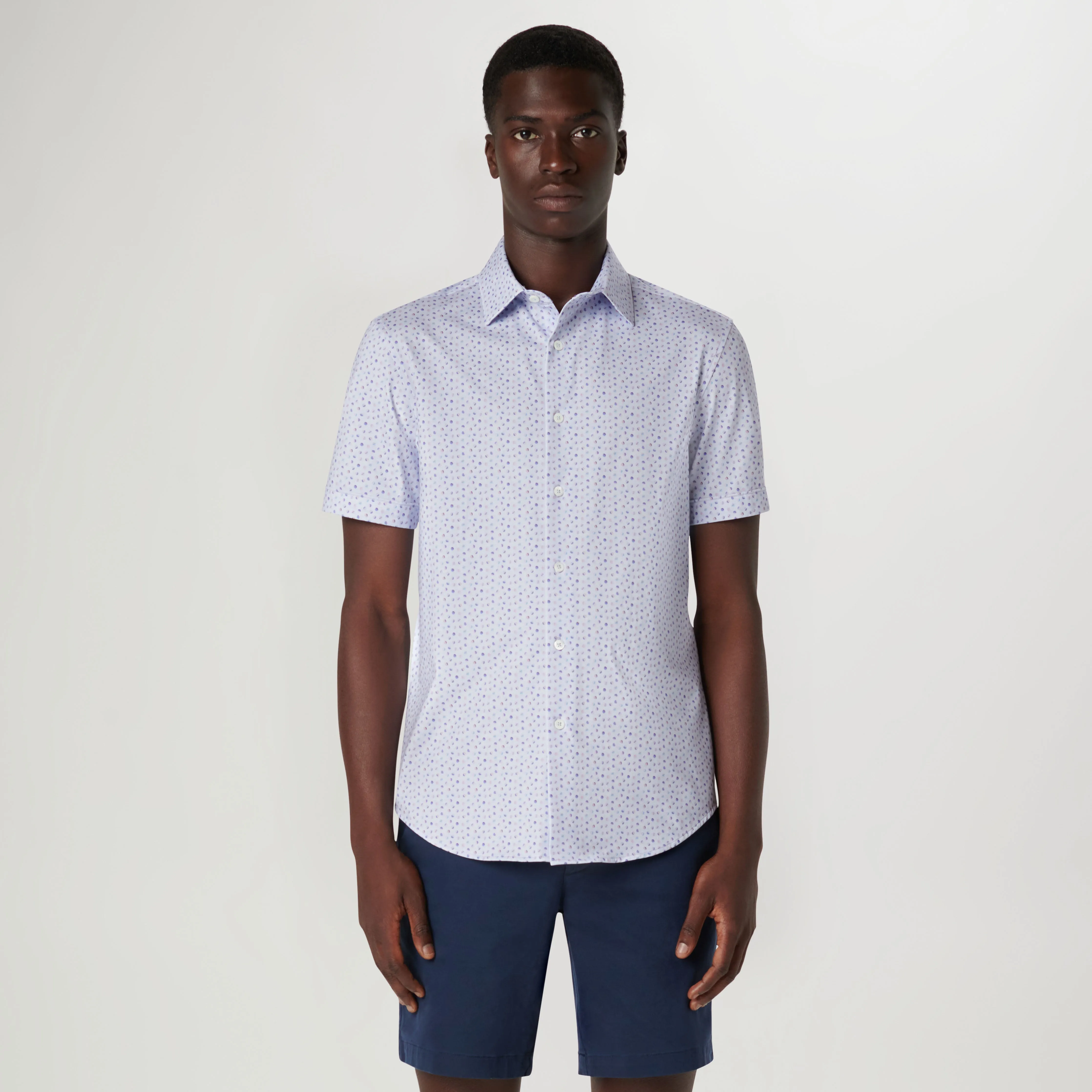 Miles Geometric OoohCotton Short Sleeve Shirt sold by Bugatchi product image thumbnail 2