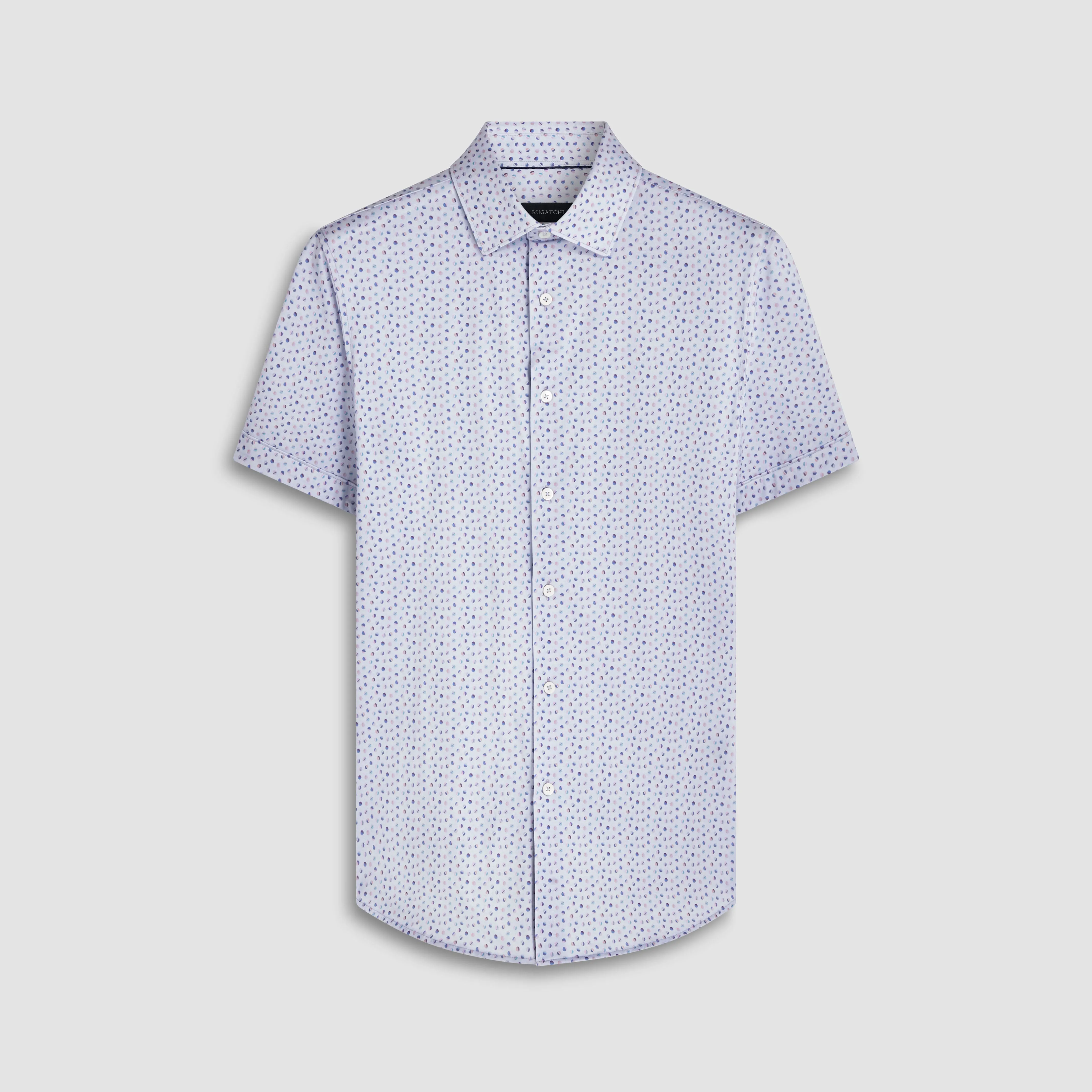 Miles Geometric OoohCotton Short Sleeve Shirt sold by Bugatchi