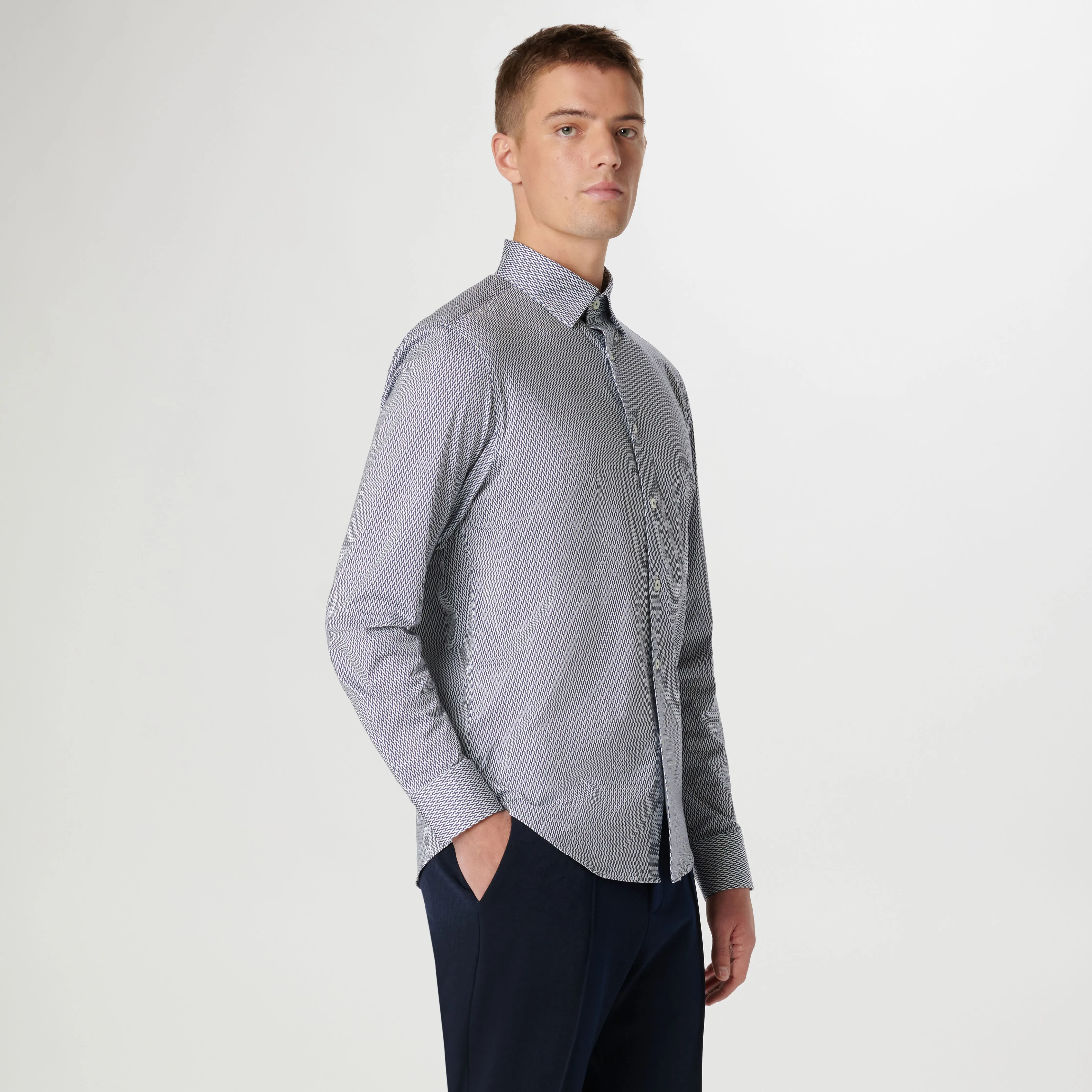 Jules Geometric OoohCotton Shirt sold by Bugatchi product image thumbnail 3
