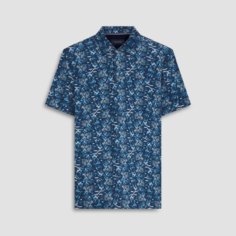 Hendrix Abstract Print Polo Shirt sold by Bugatchi