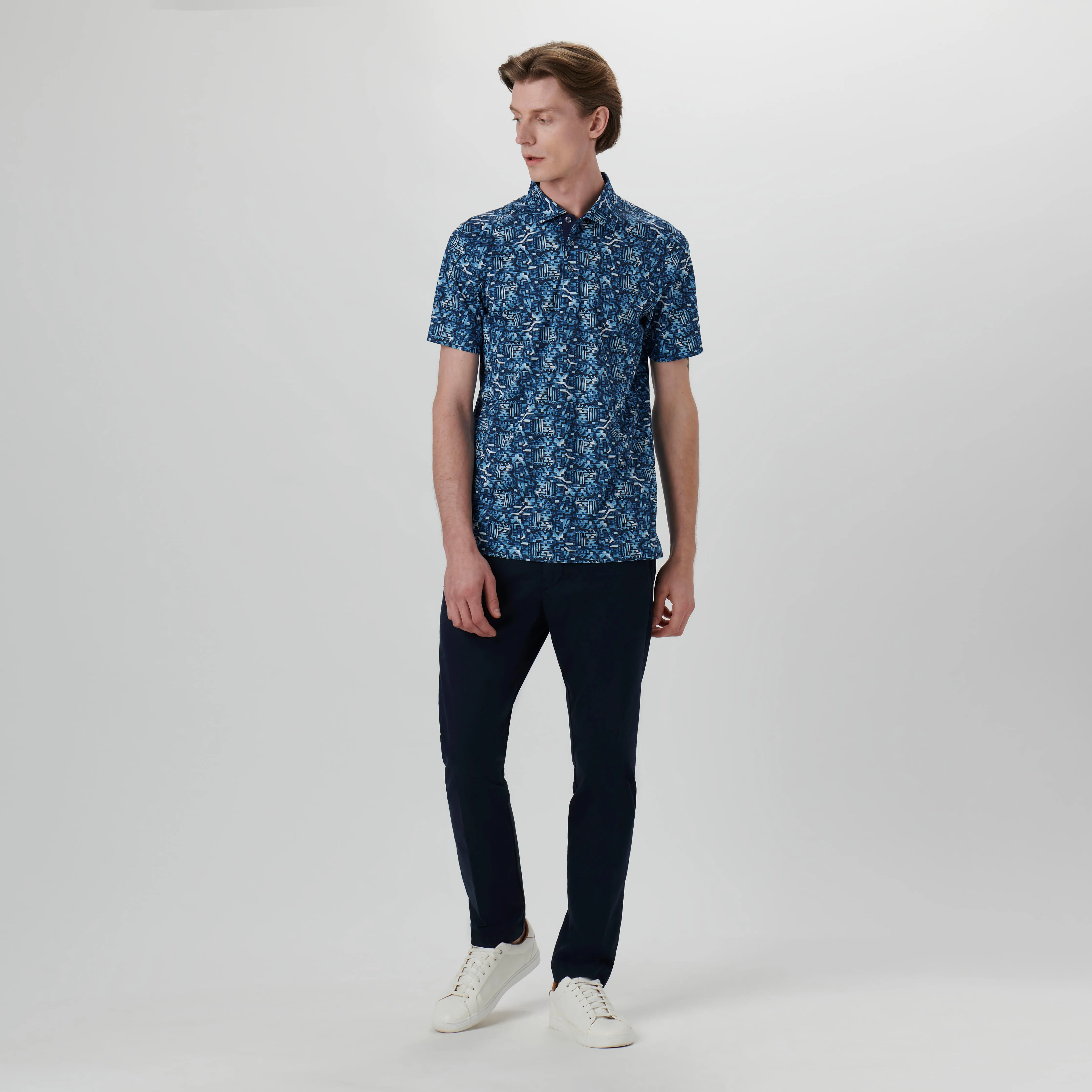 Hendrix Abstract Print Polo Shirt sold by Bugatchi product image thumbnail 5