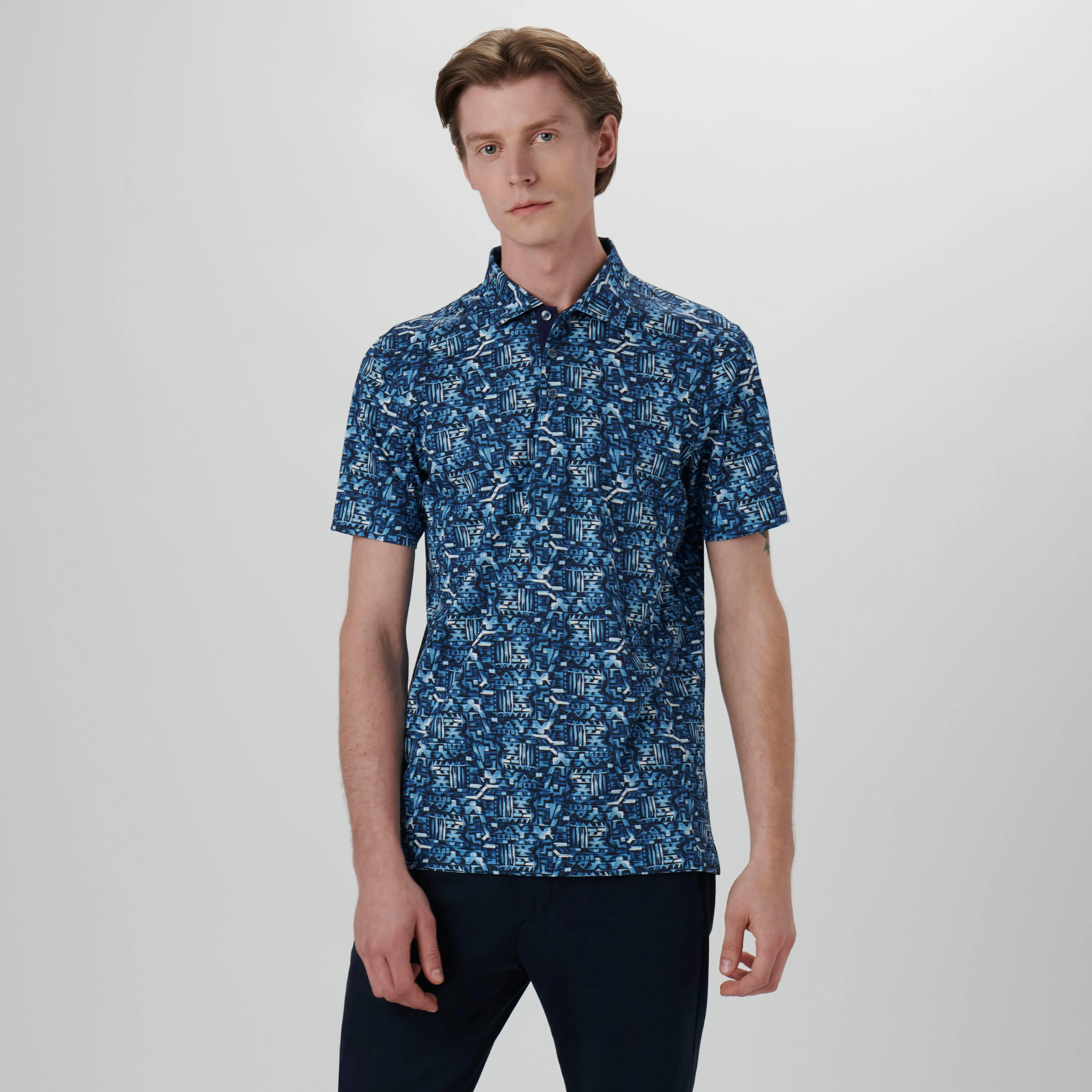 Hendrix Abstract Print Polo Shirt sold by Bugatchi product image thumbnail 2