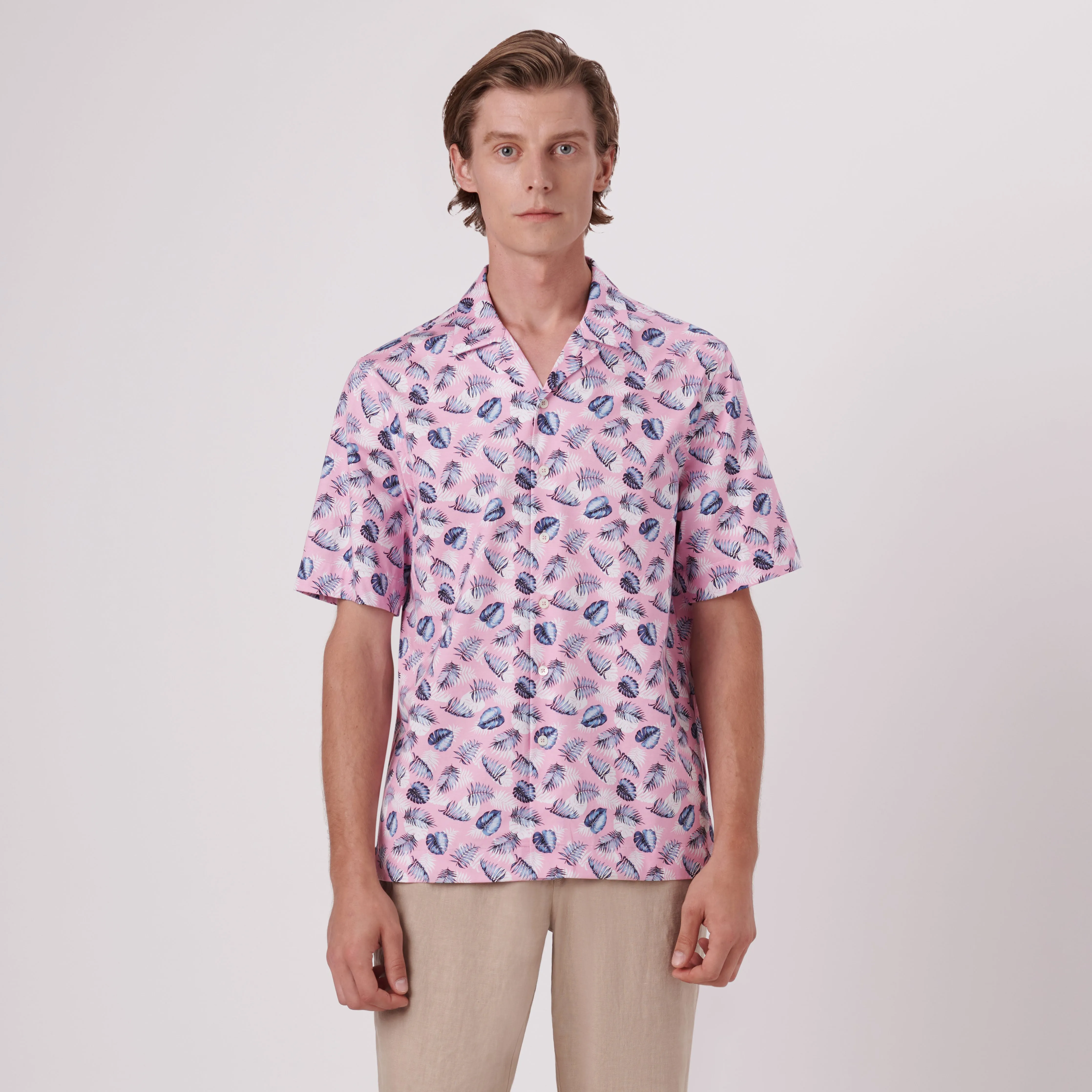 Cole Leaf Print OoohCotton Camp Shirt sold by Bugatchi product image thumbnail 2
