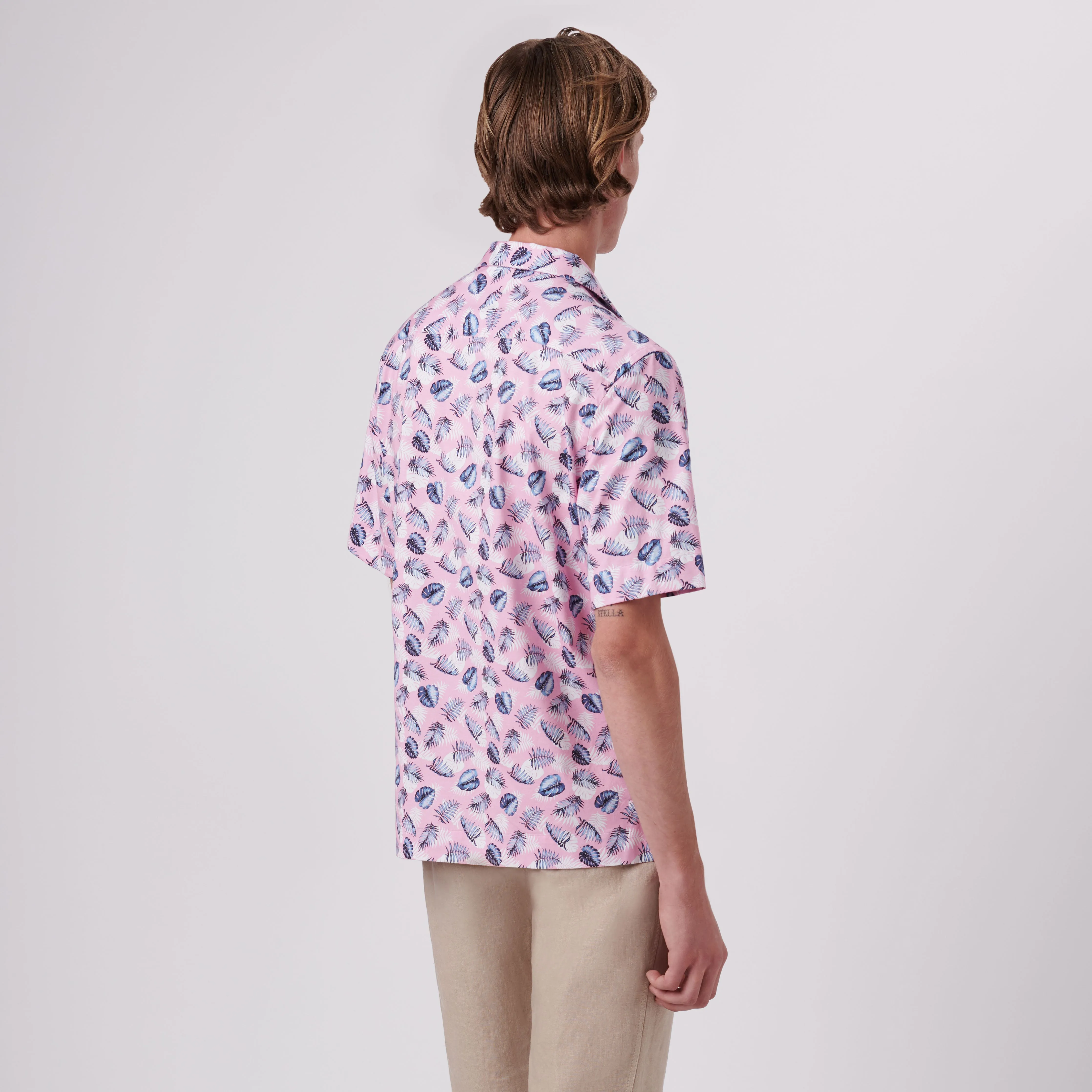 Cole Leaf Print OoohCotton Camp Shirt sold by Bugatchi product image thumbnail 4