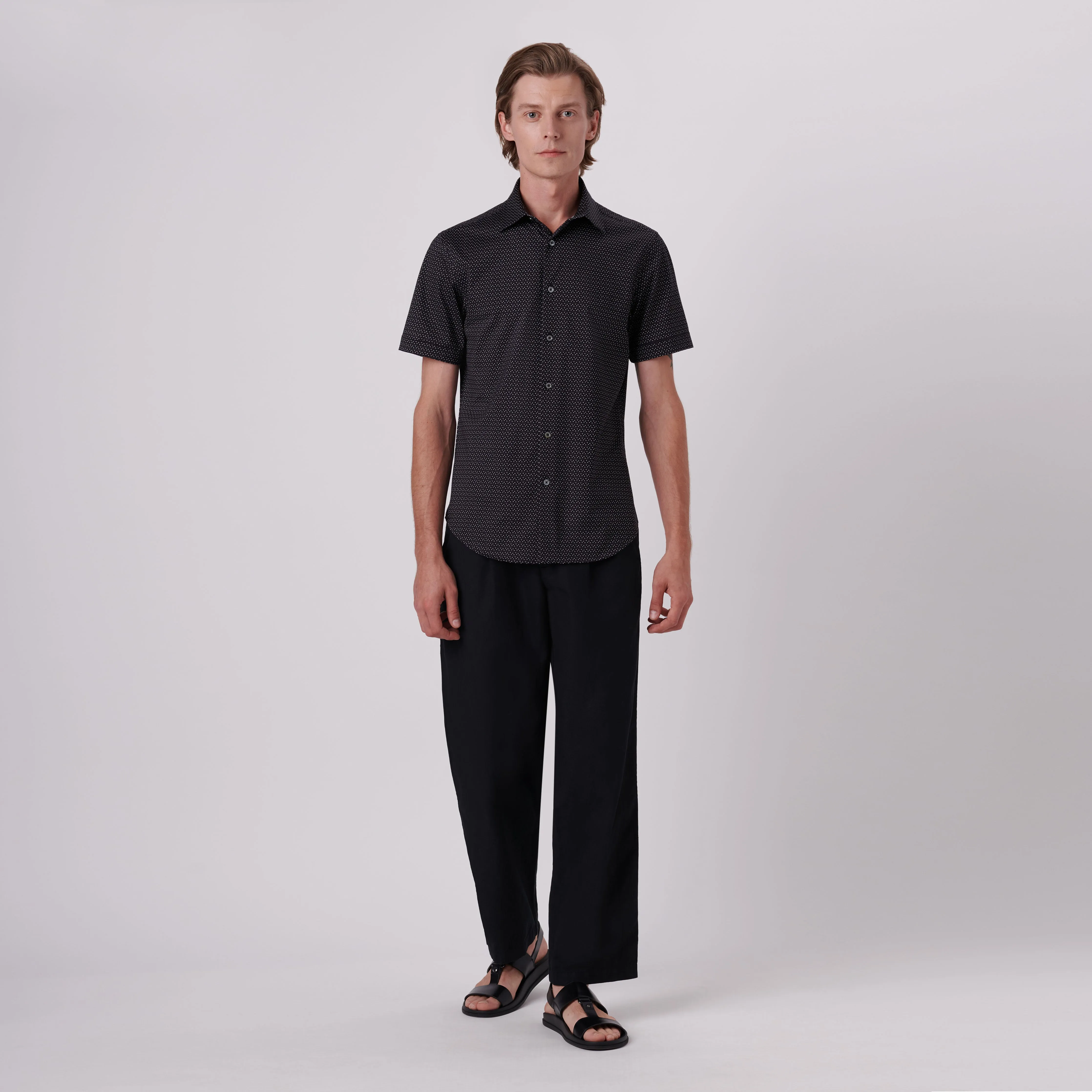 Miles Abstract Print OoohCotton Short Sleeve Shirt sold by Bugatchi product image thumbnail 5