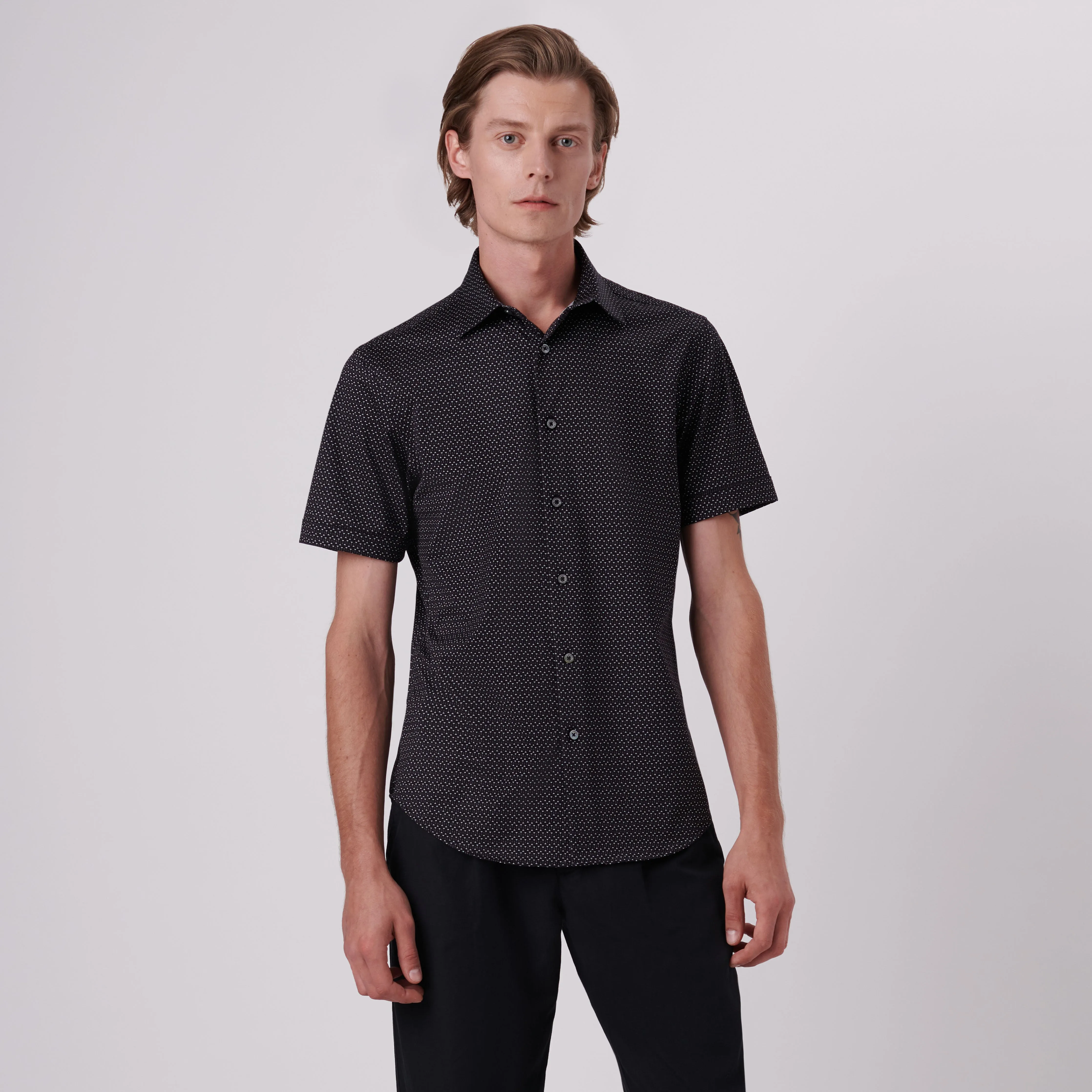 Miles Abstract Print OoohCotton Short Sleeve Shirt sold by Bugatchi product image thumbnail 2