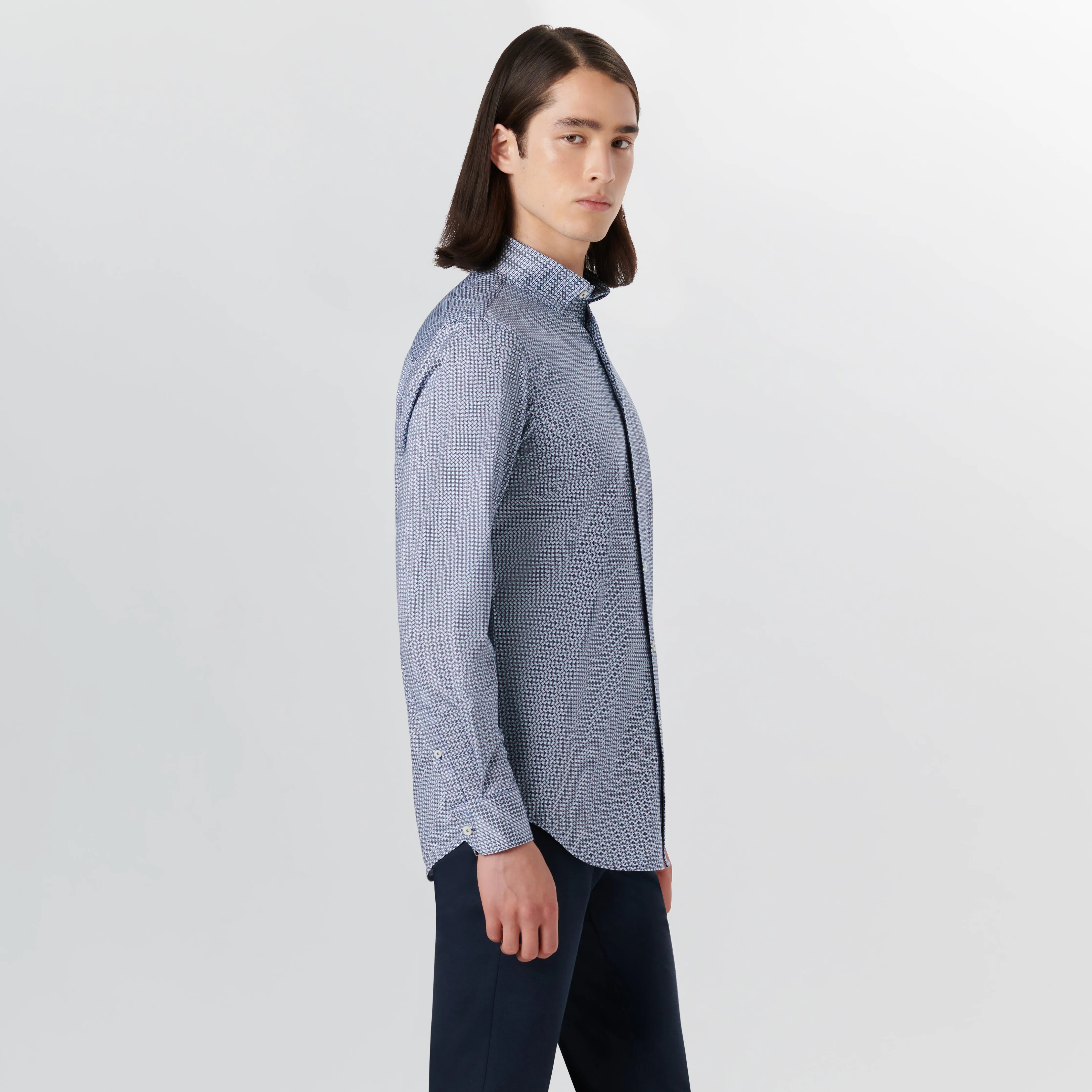 JAMES Geometric Print OoohCotton Shirt sold by Bugatchi product image thumbnail 3