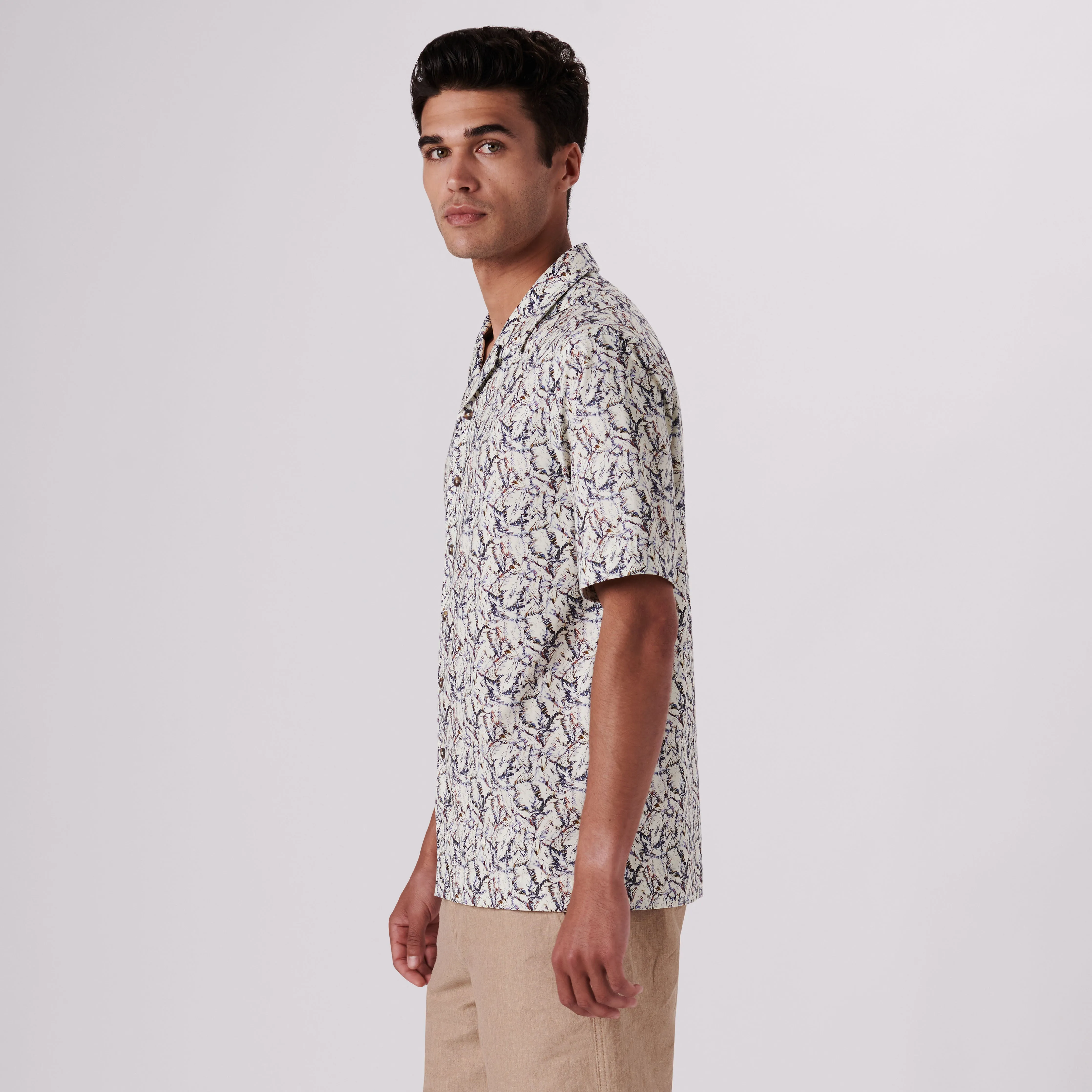 Cole Abstract Print OoohCotton Camp Shirt sold by Bugatchi product image thumbnail 3