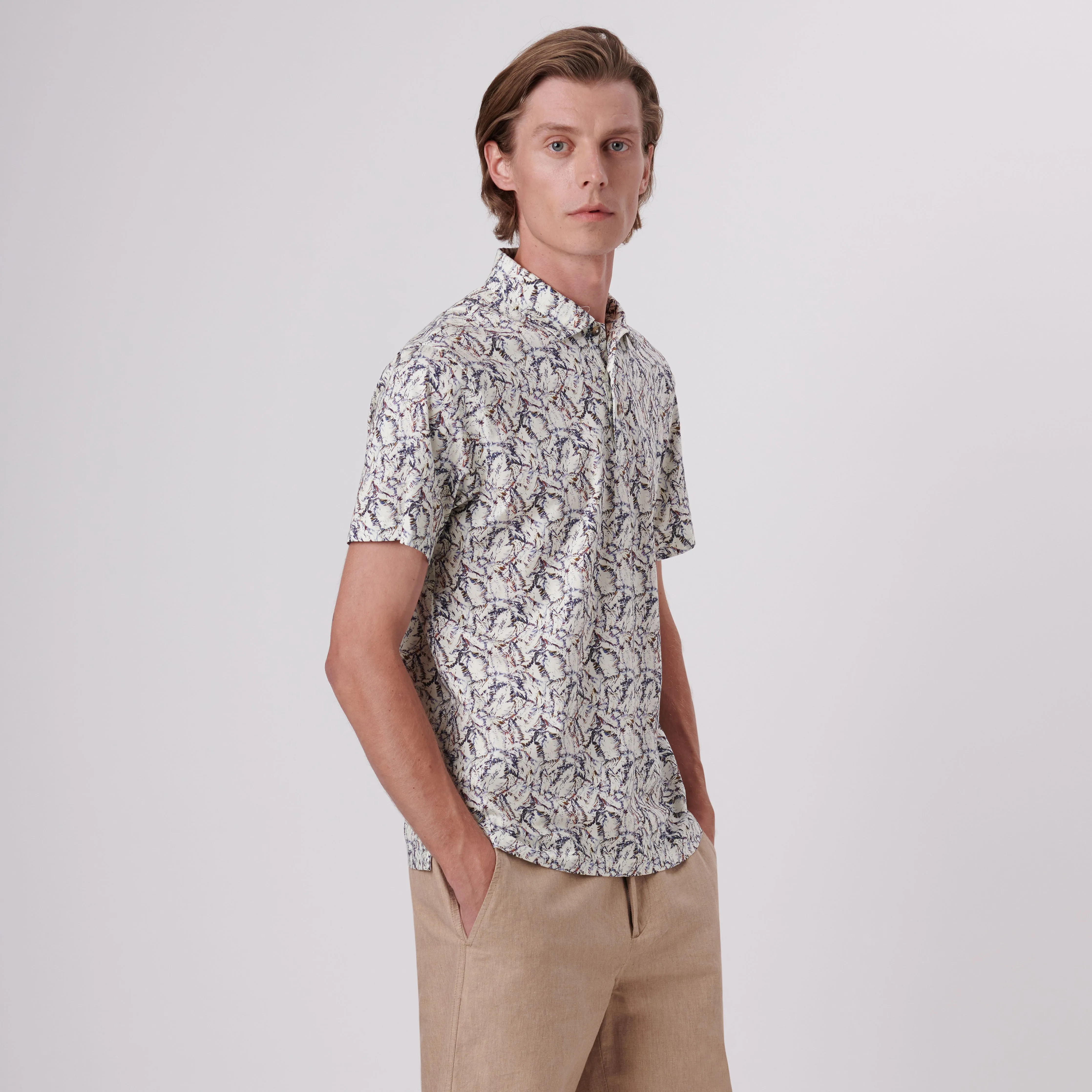 Victor Abstract Print OoohCotton Polo sold by Bugatchi product image thumbnail 3