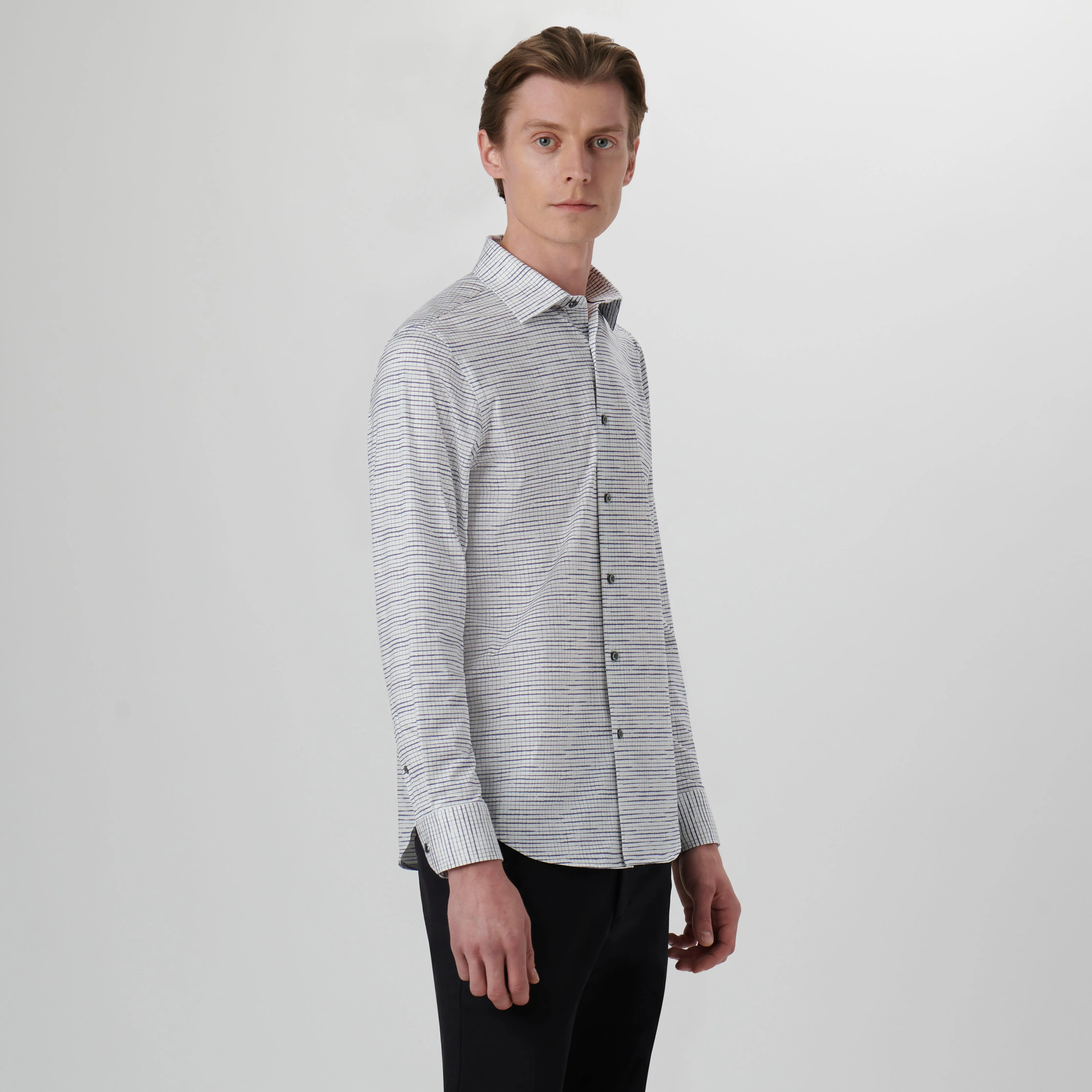 James Mini Check OoohCotton Shirt sold by Bugatchi product image thumbnail 3