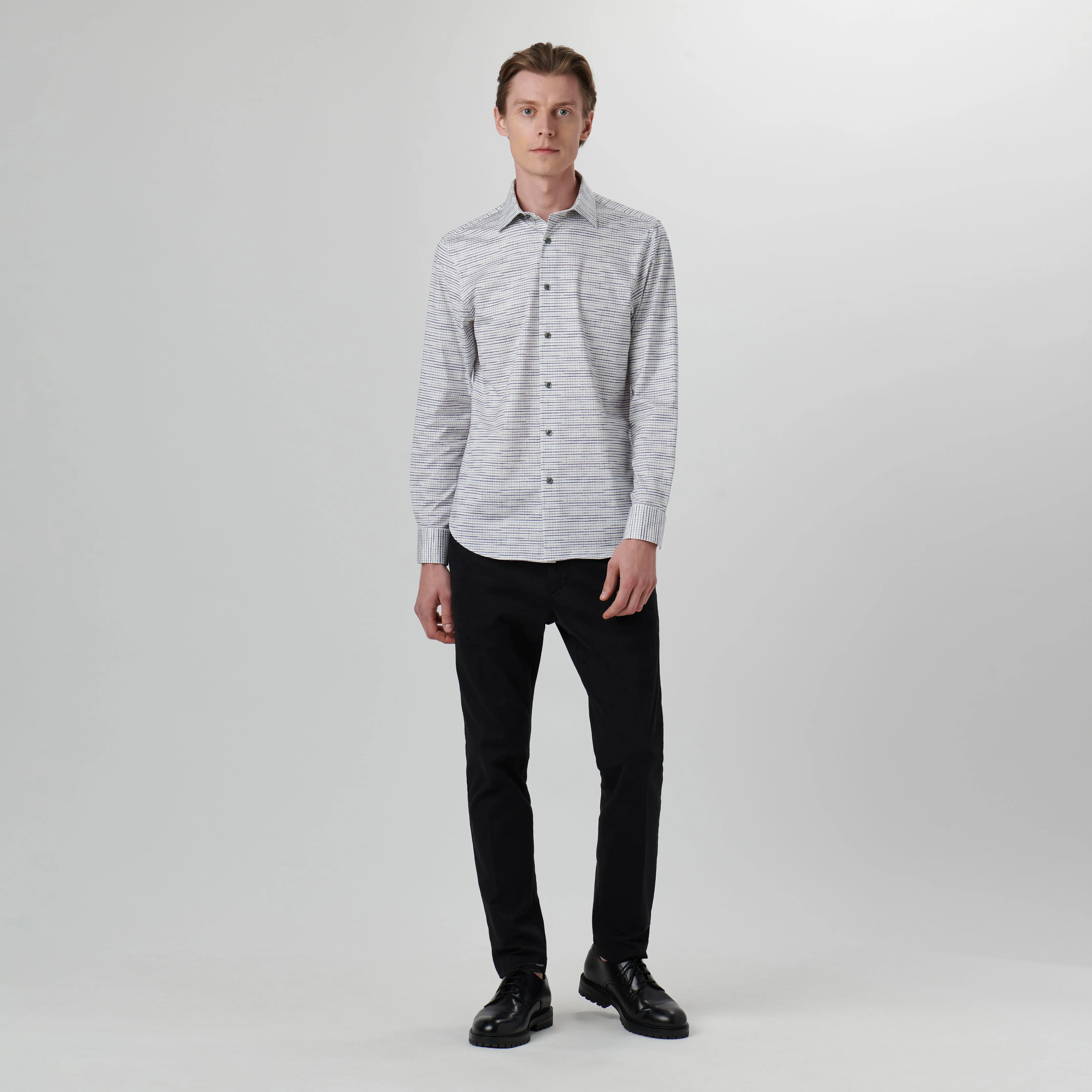 James Mini Check OoohCotton Shirt sold by Bugatchi product image thumbnail 5