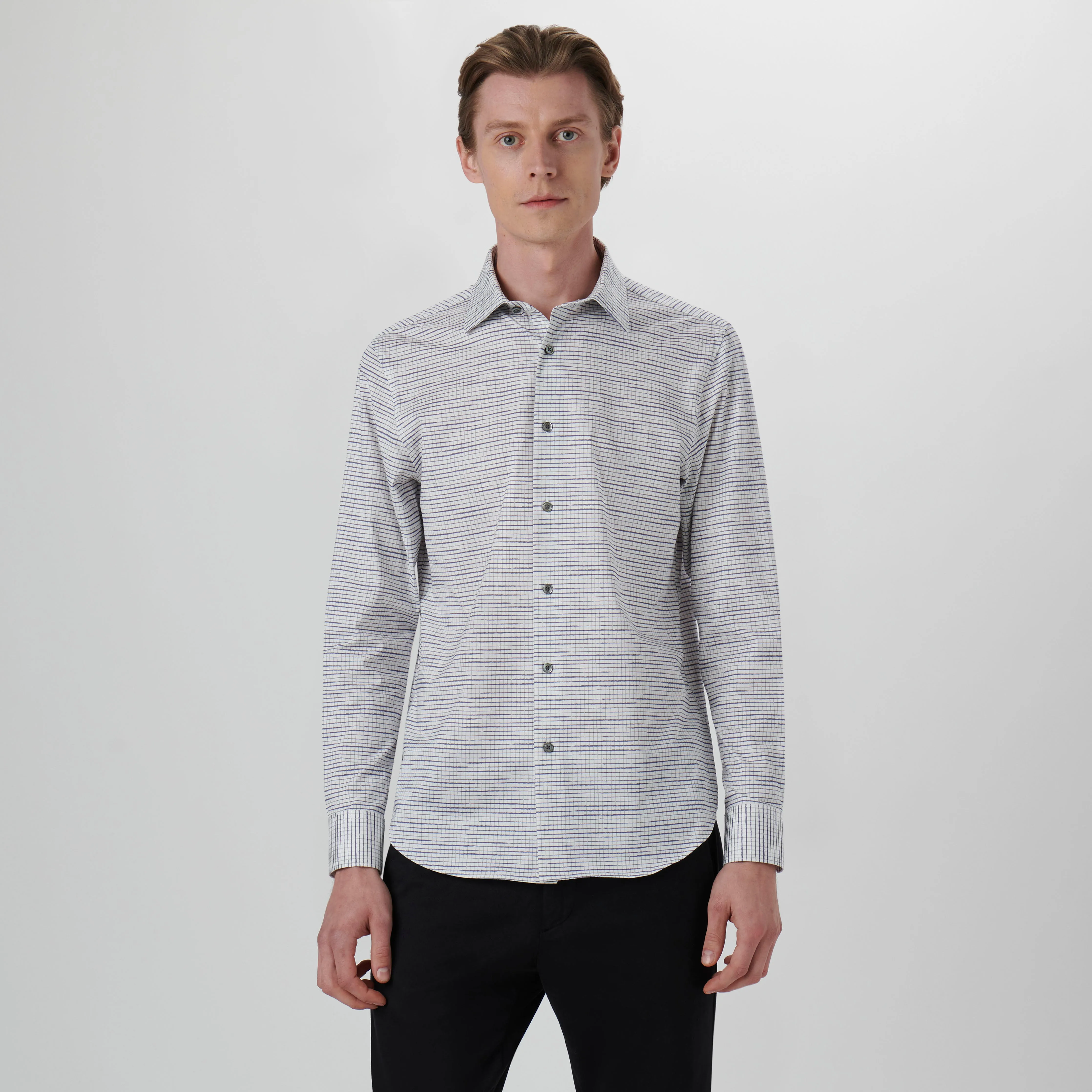 James Mini Check OoohCotton Shirt sold by Bugatchi product image thumbnail 2