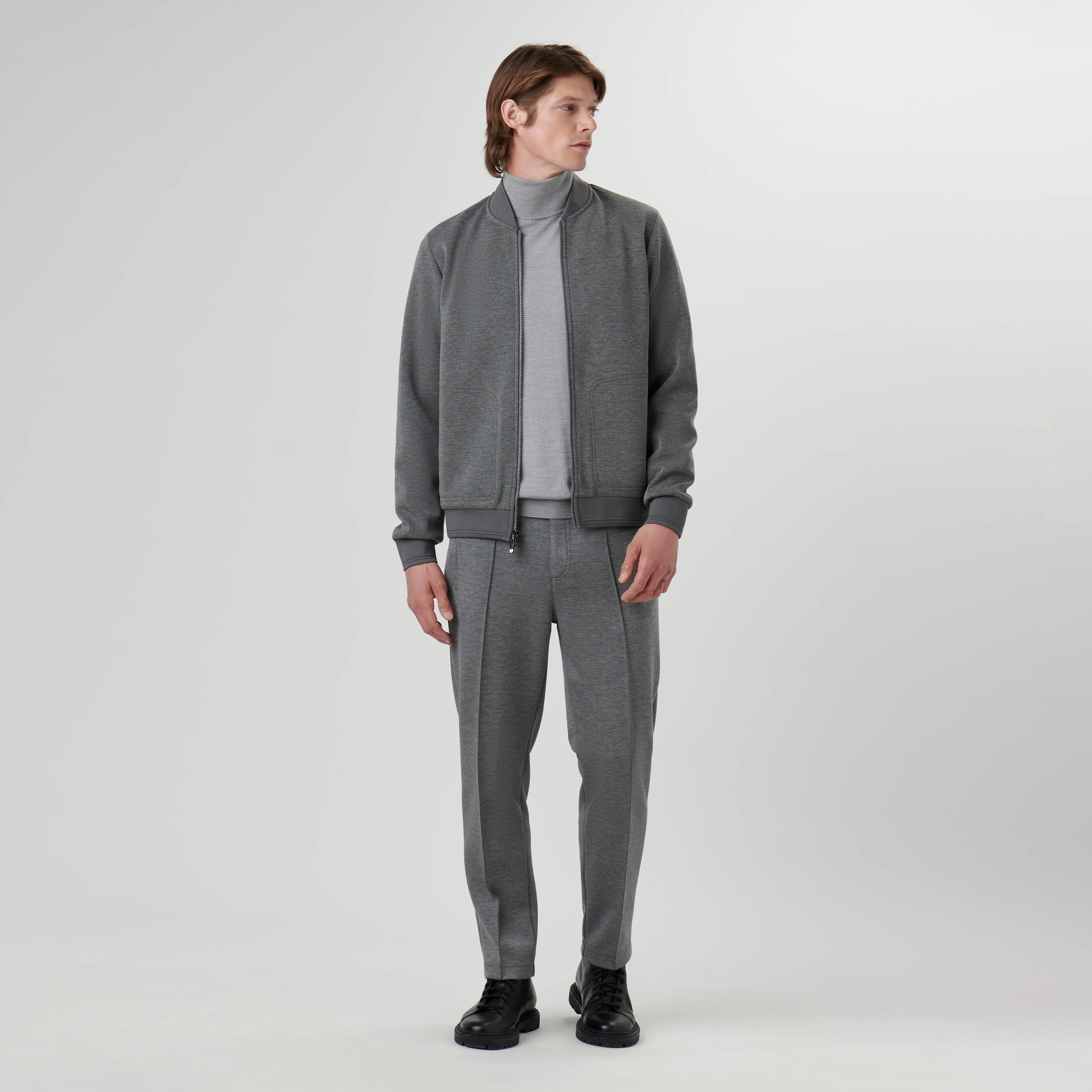 Soft Touch Knit Bomber Jacket sold by Bugatchi product image thumbnail 5