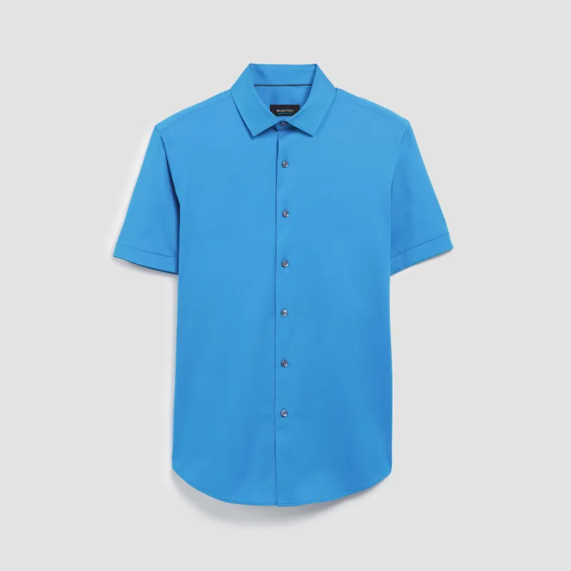 Miles Solid OoohCotton Short Sleeve Shirt sold by Bugatchi
