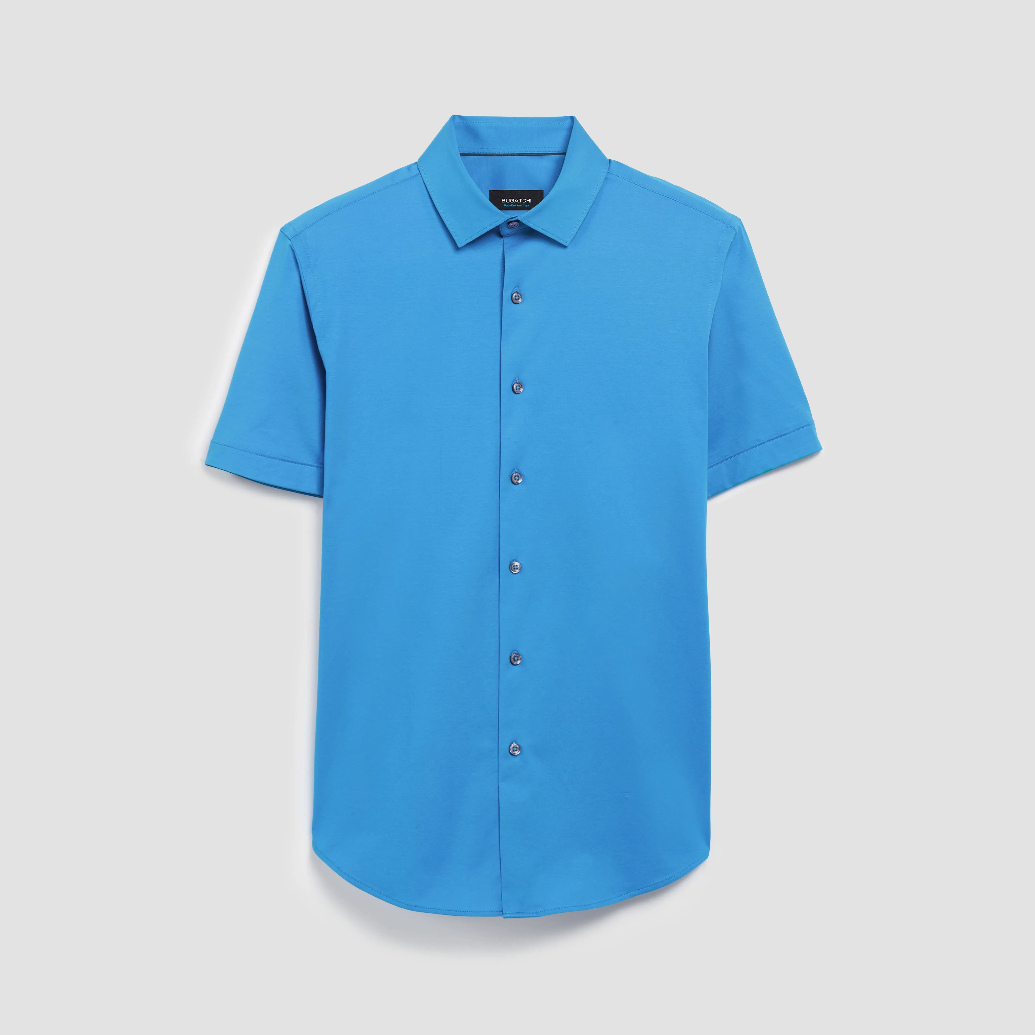 Miles Solid OoohCotton Short Sleeve Shirt sold by Bugatchi