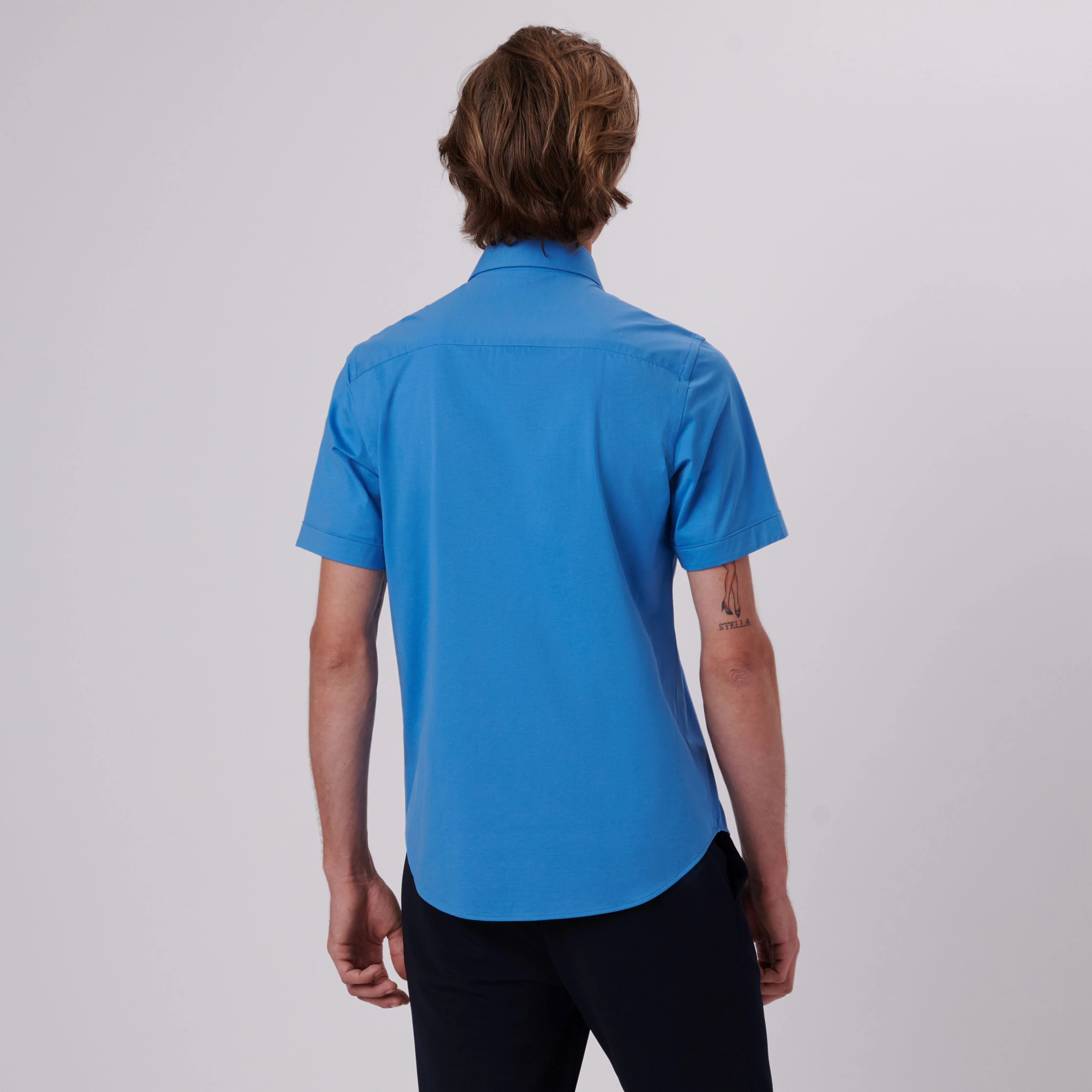 Miles Solid OoohCotton Short Sleeve Shirt sold by Bugatchi product image thumbnail 4