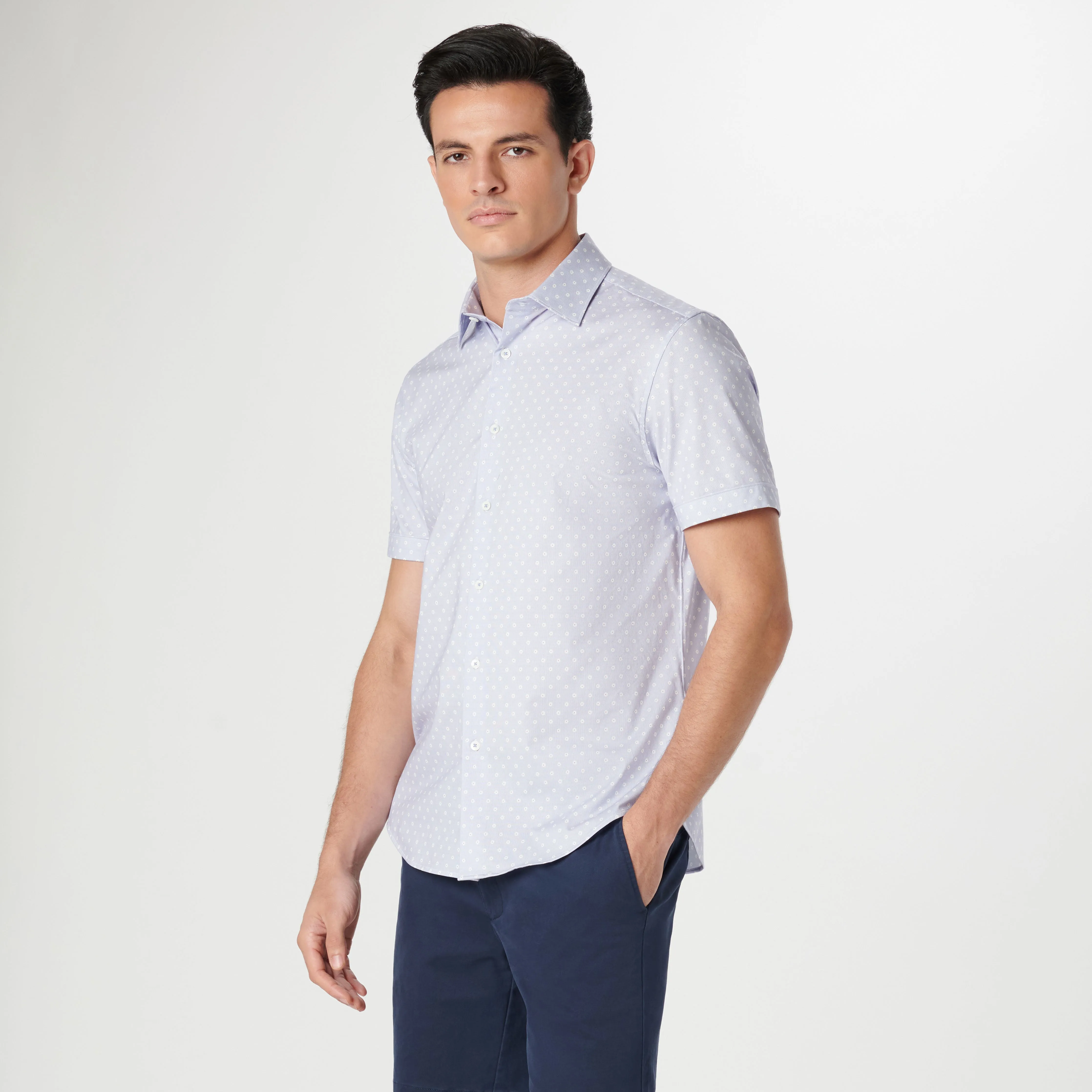 Miles Floral OoohCotton Short Sleeve Shirt sold by Bugatchi product image thumbnail 3