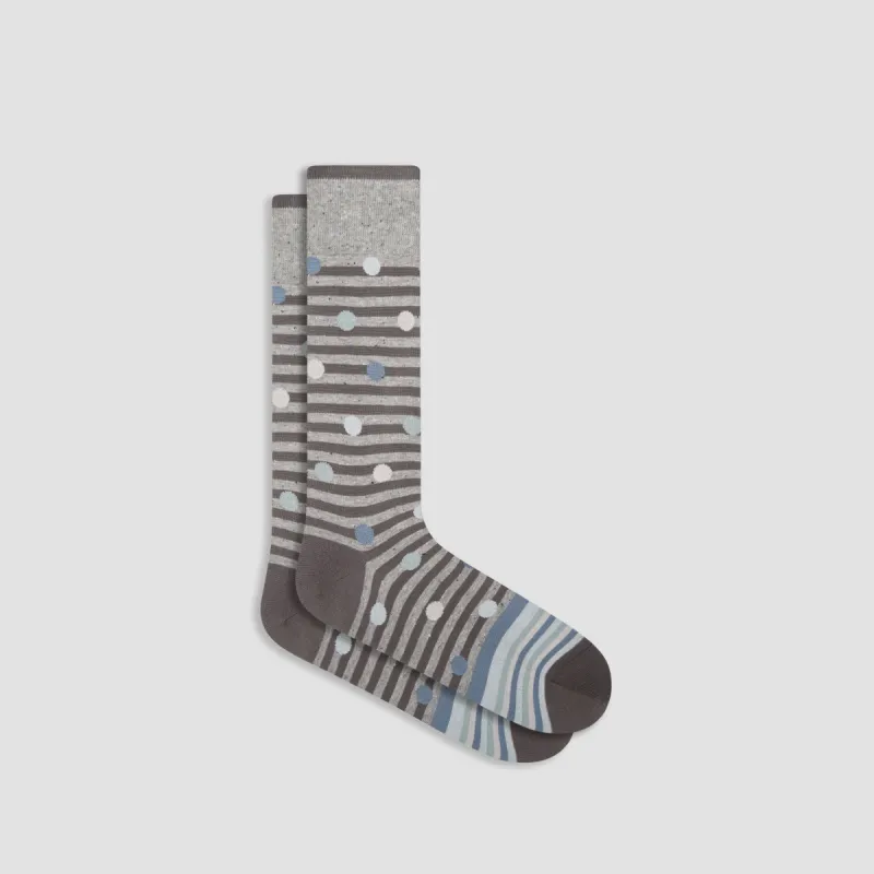 Striped Polka Dot Mid-Calf Socks sold by Bugatchi