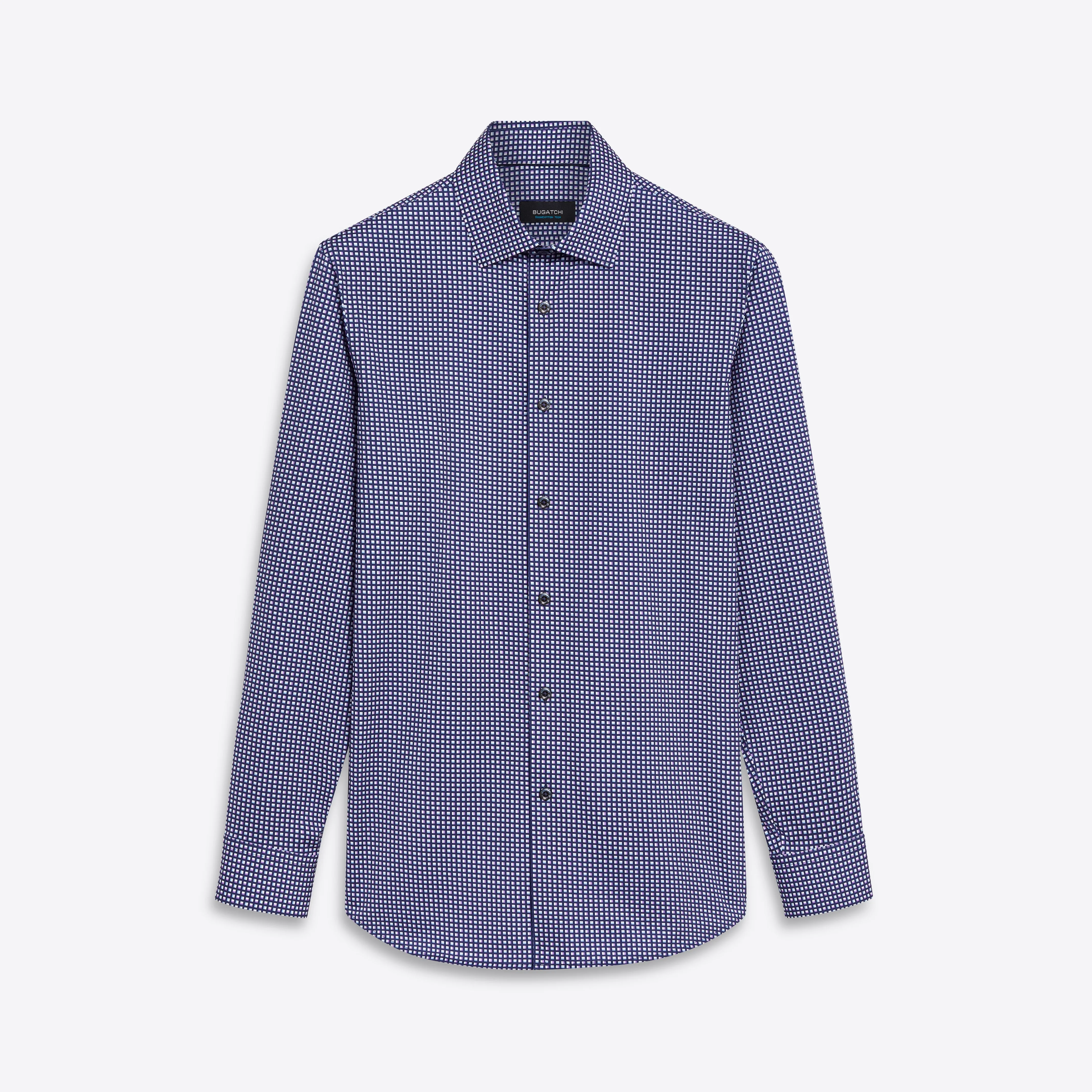 JAMES Mini Check OoohCotton Shirt sold by Bugatchi