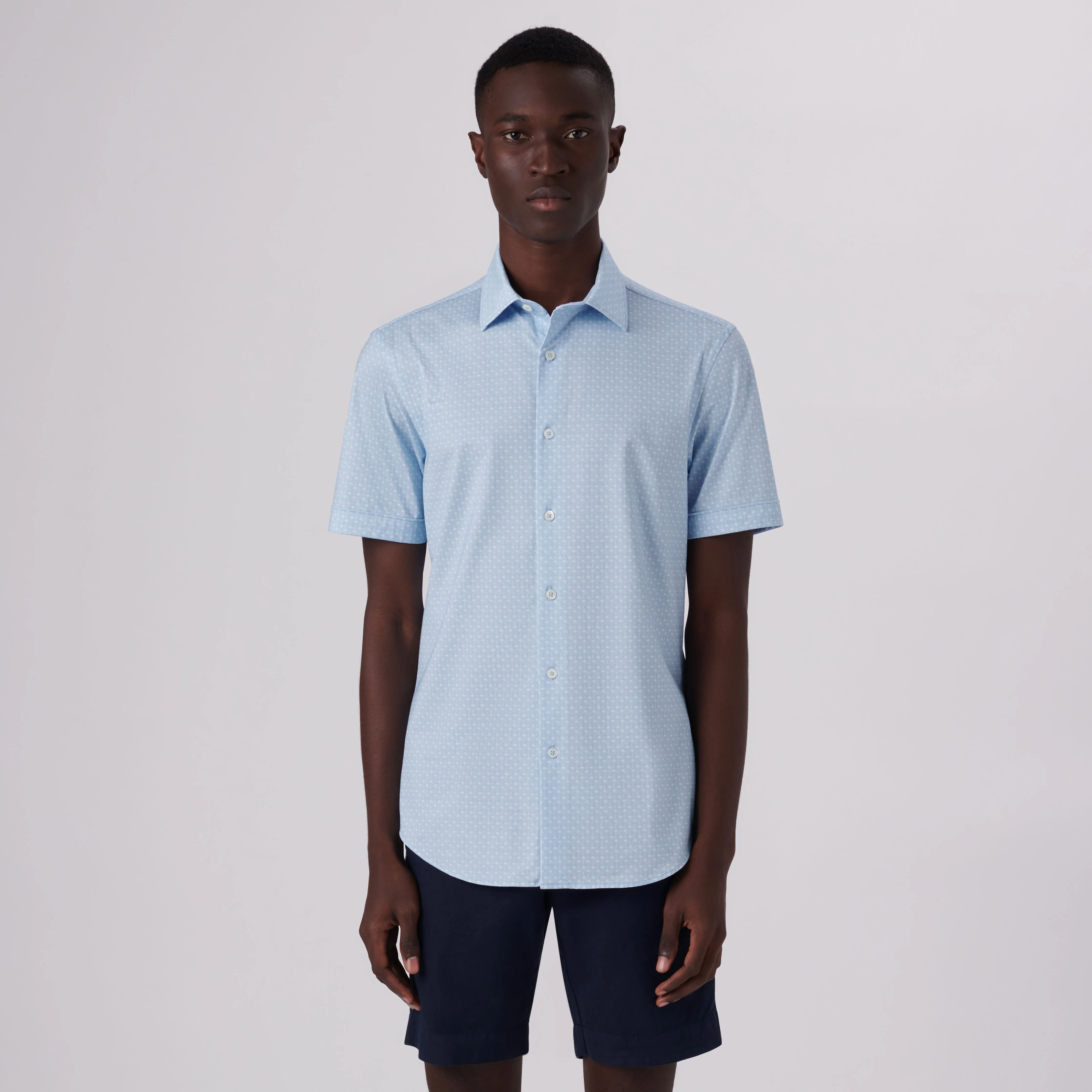 Miles Palm Tree Print OoohCotton Short Sleeve Shirt sold by Bugatchi product image thumbnail 2