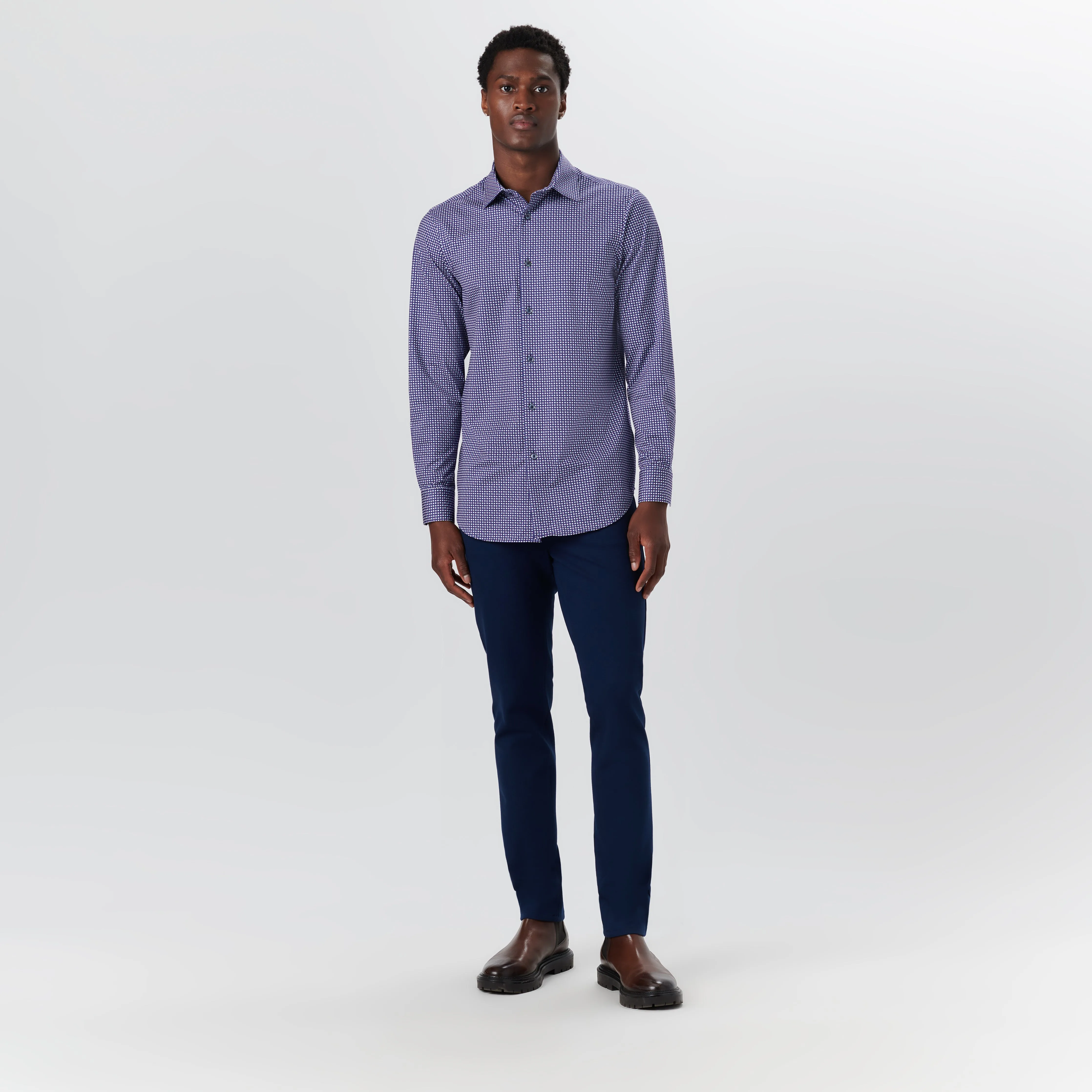JAMES Mini Check OoohCotton Shirt sold by Bugatchi product image thumbnail 5
