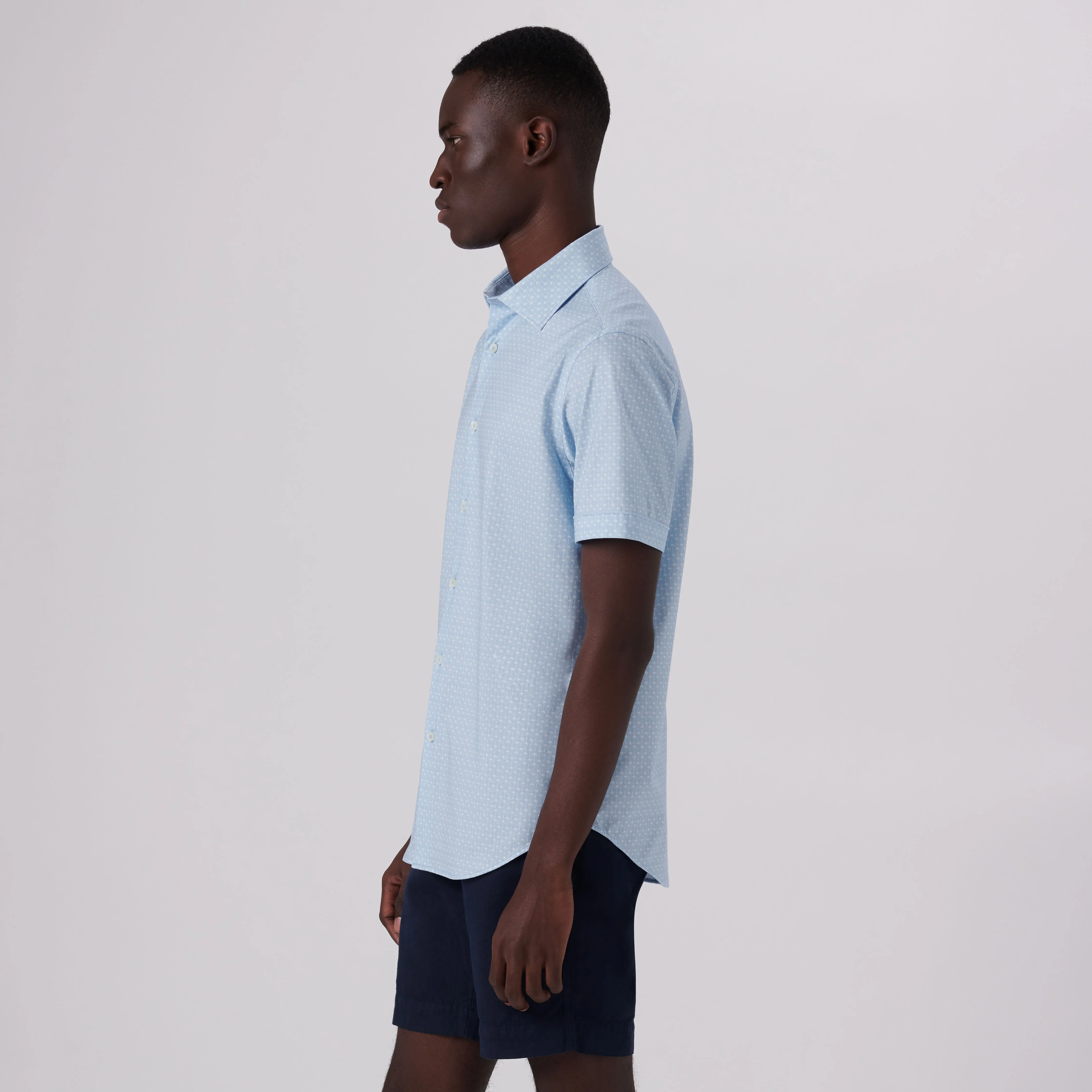 Miles Palm Tree Print OoohCotton Short Sleeve Shirt sold by Bugatchi product image thumbnail 3