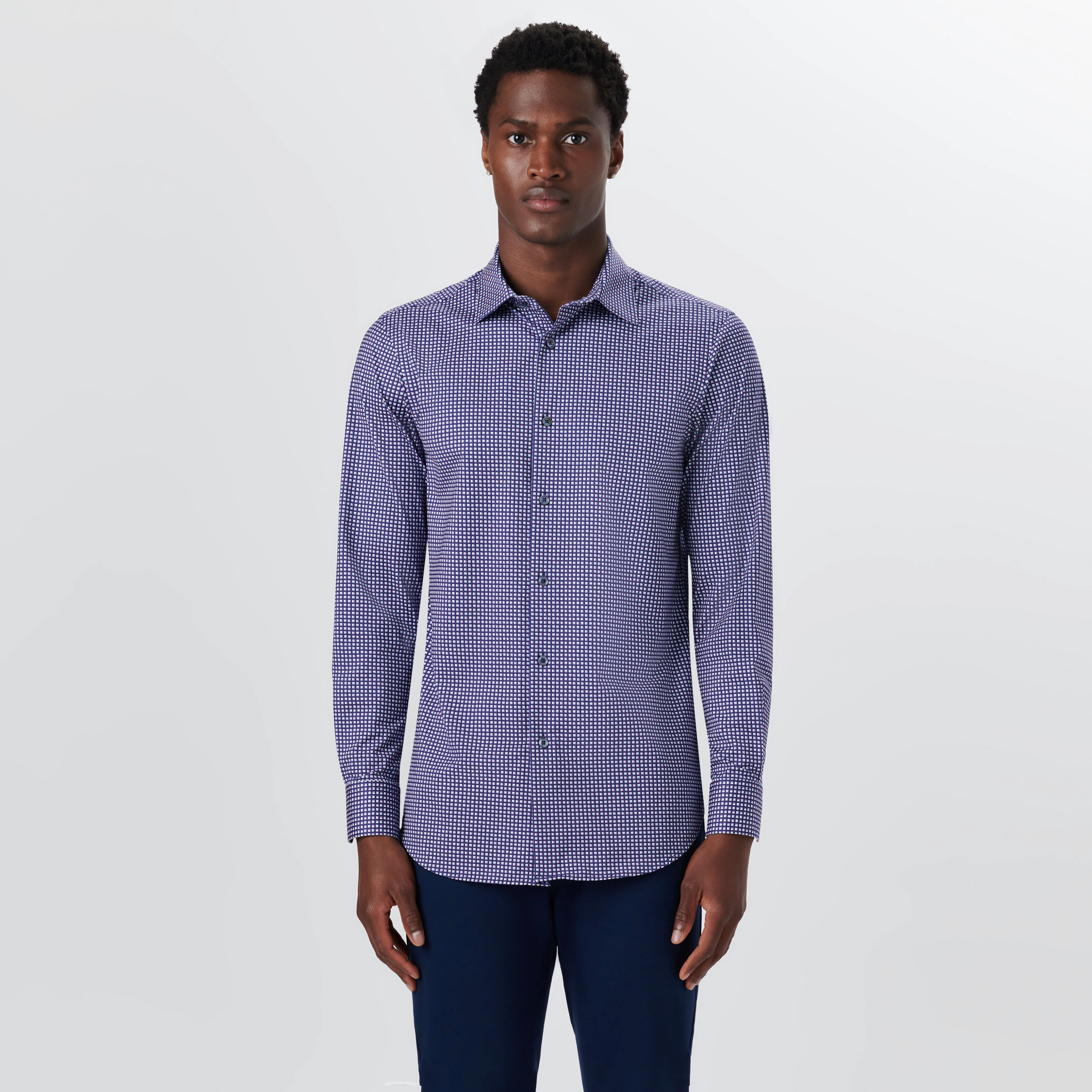 JAMES Mini Check OoohCotton Shirt sold by Bugatchi product image thumbnail 2