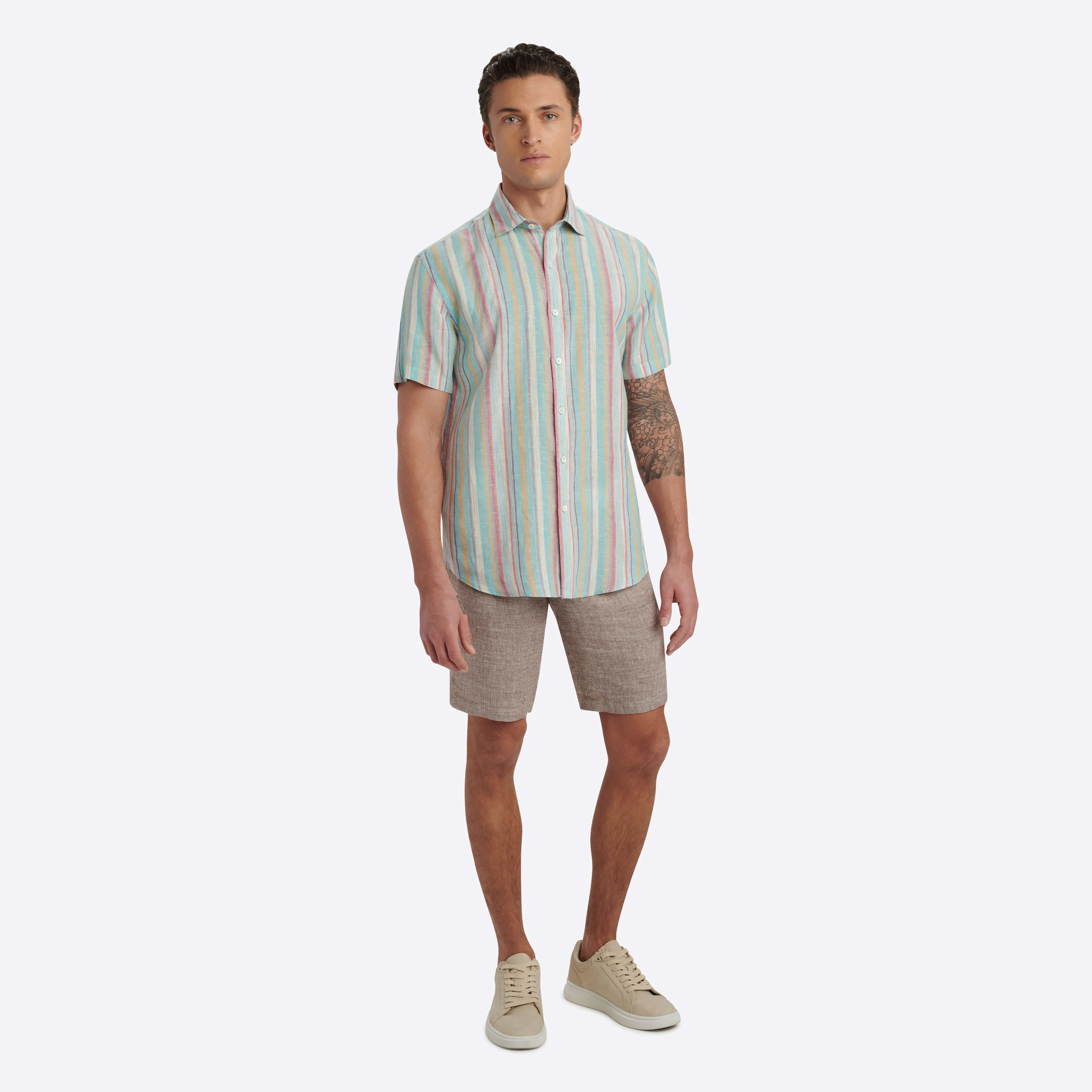 Orson Cabana Stripe Short Sleeve Shirt sold by Bugatchi product image thumbnail 5